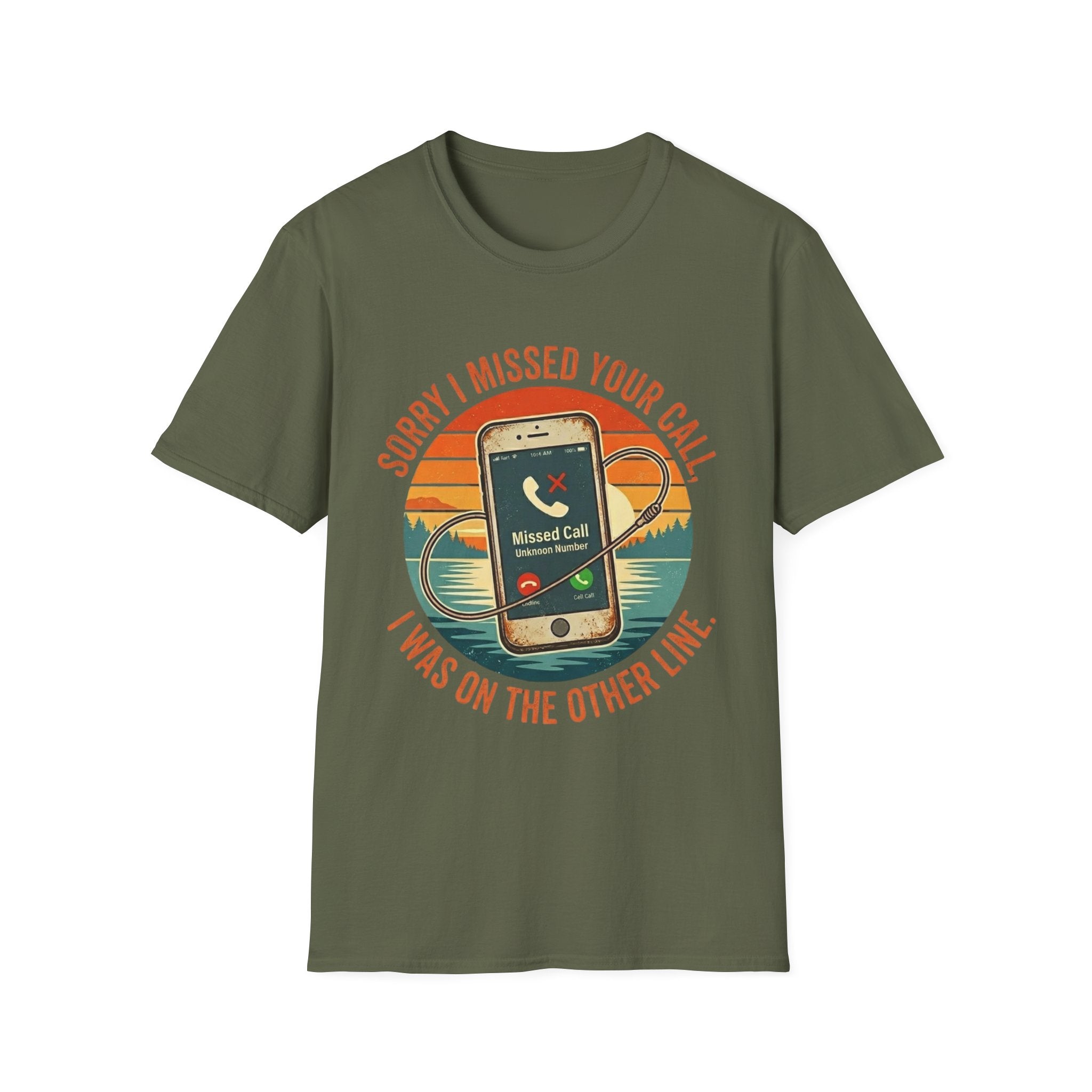 Missed Your Call Phone Graphic T-Shirt | Retro Sunset, I Was on the Other Line