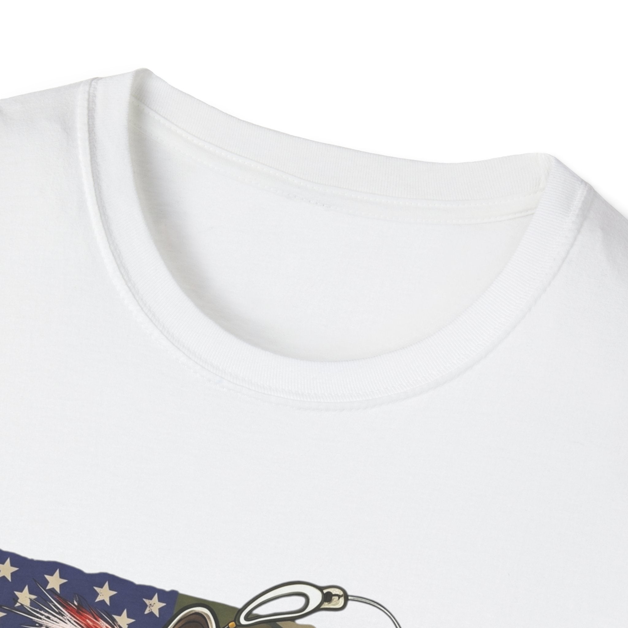 Jumping Bass with American Flag T-Shirt | Fishing Graphic Tee