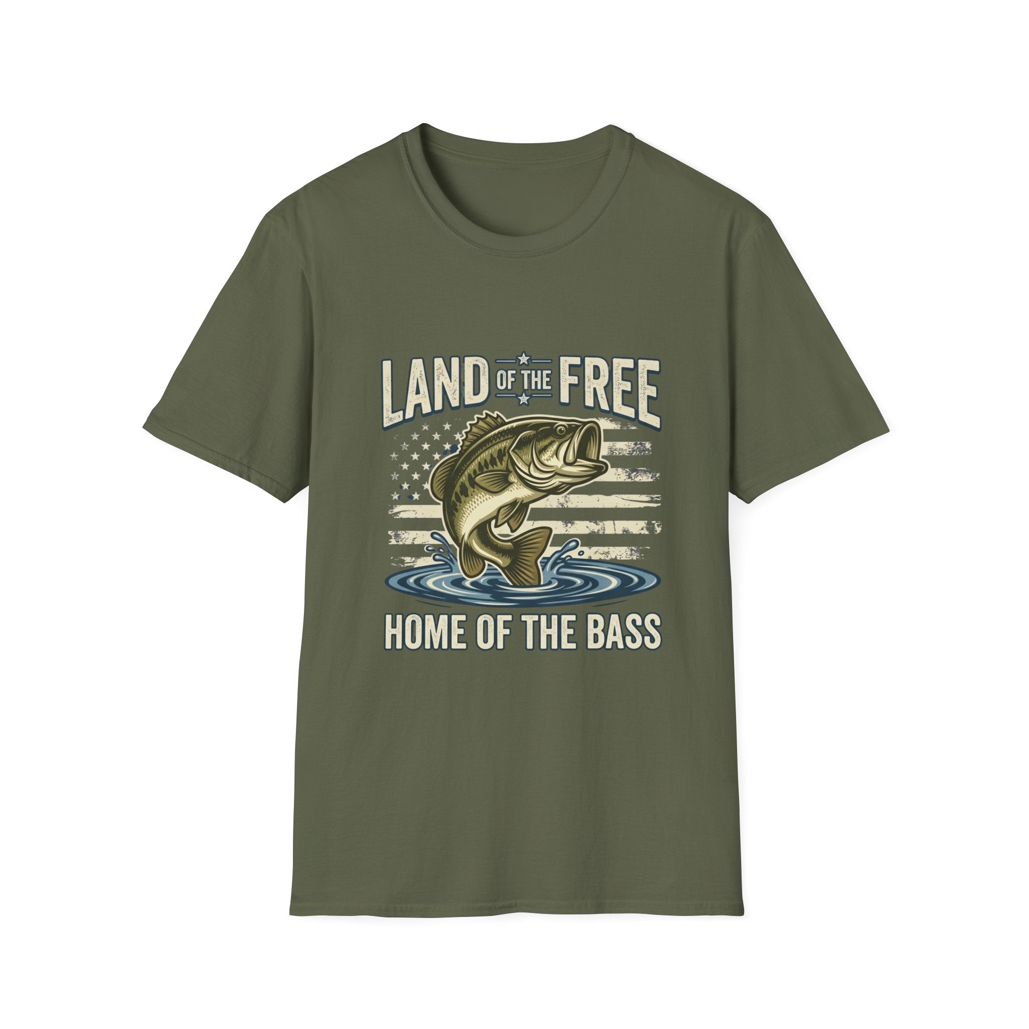 Land of the Free Home of the Bass T-Shirt | Fishing Bass Graphic Tee