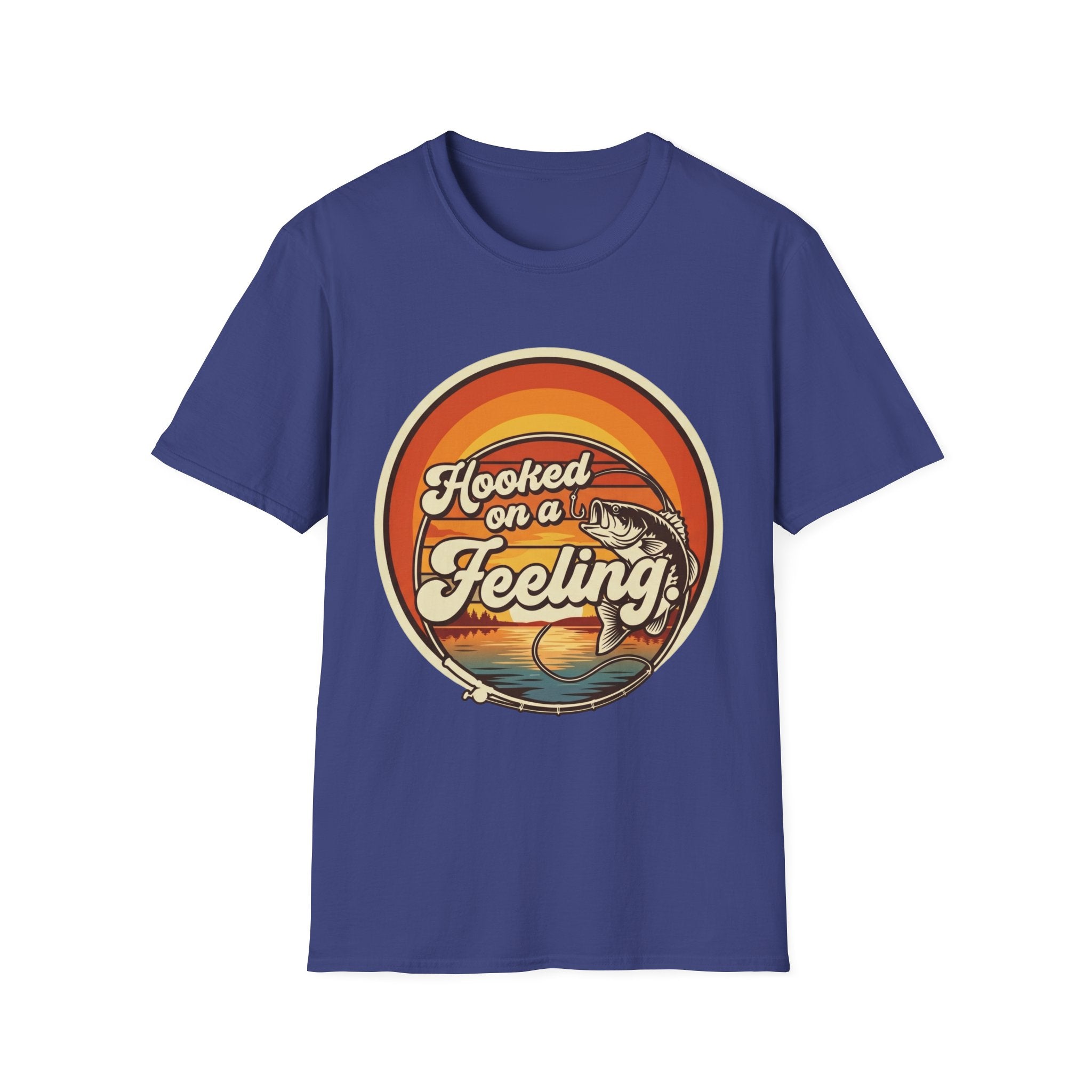 Hooked on a Feeling T-Shirt | Retro Fishing Sunset Graphic