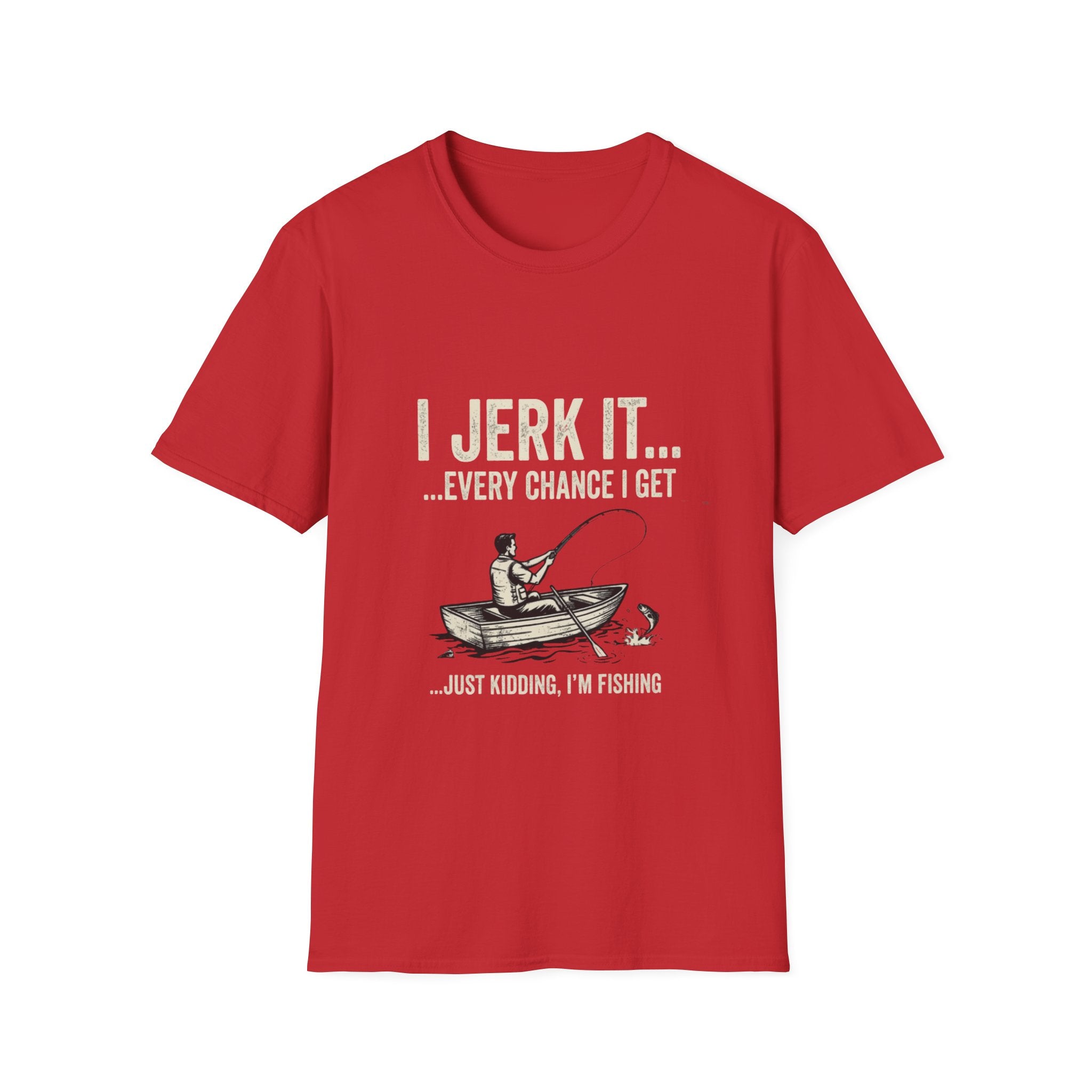 I Jerk It Fishing Softstyle T-Shirt