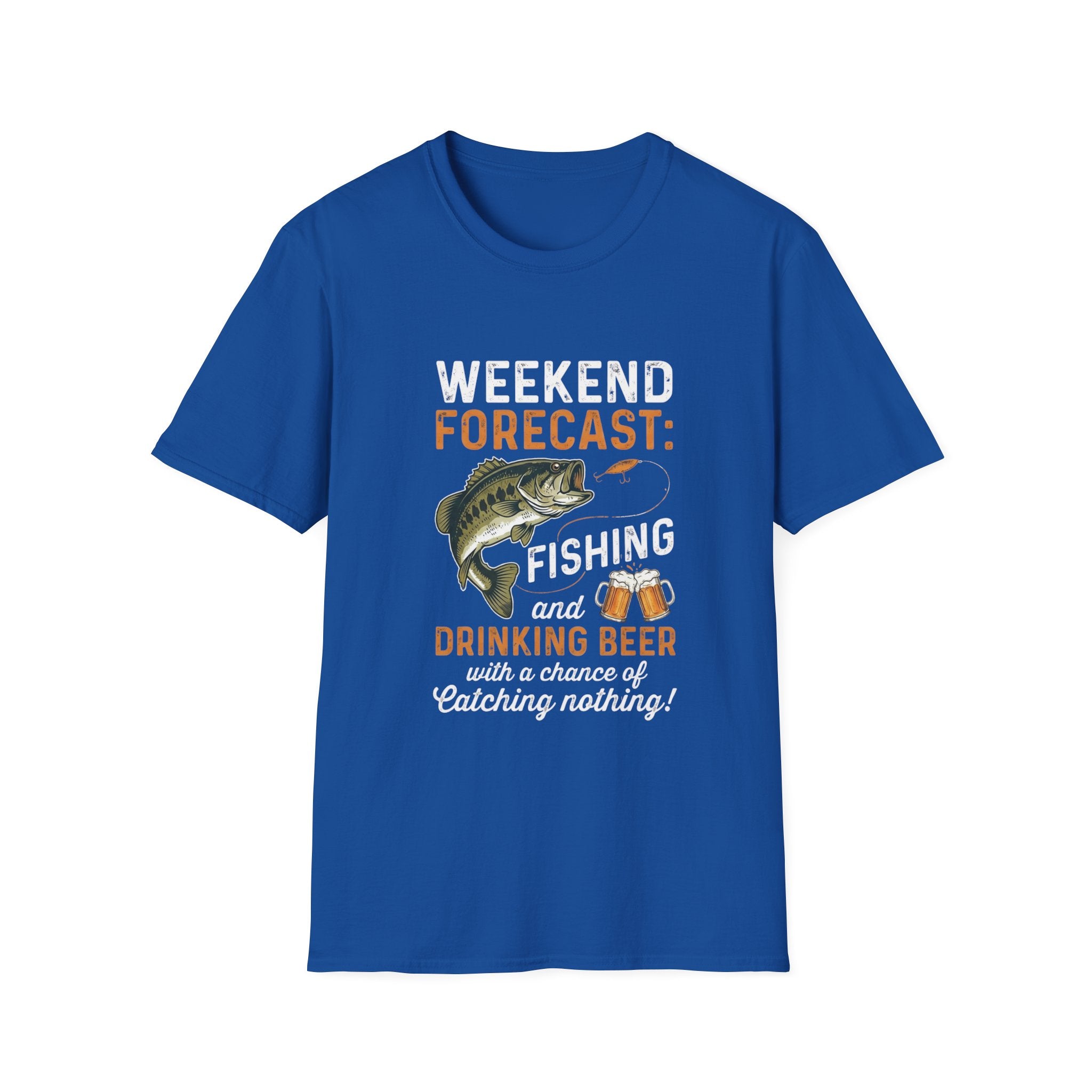 Forecast: Drinking Beer T-Shirt | Bass Fish Illustration, Fishing Tee