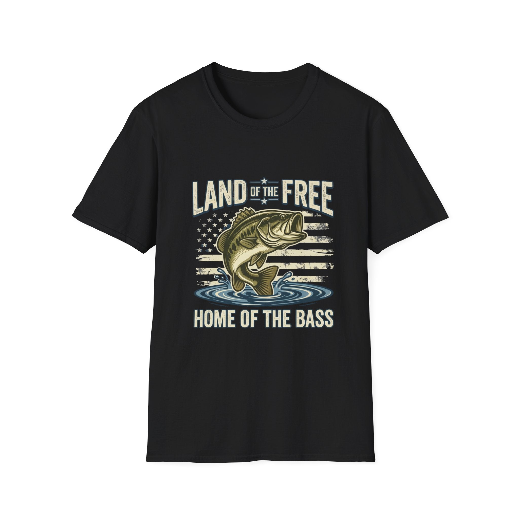 Land of the Free Home of the Bass T-Shirt | Fishing Bass Graphic Tee