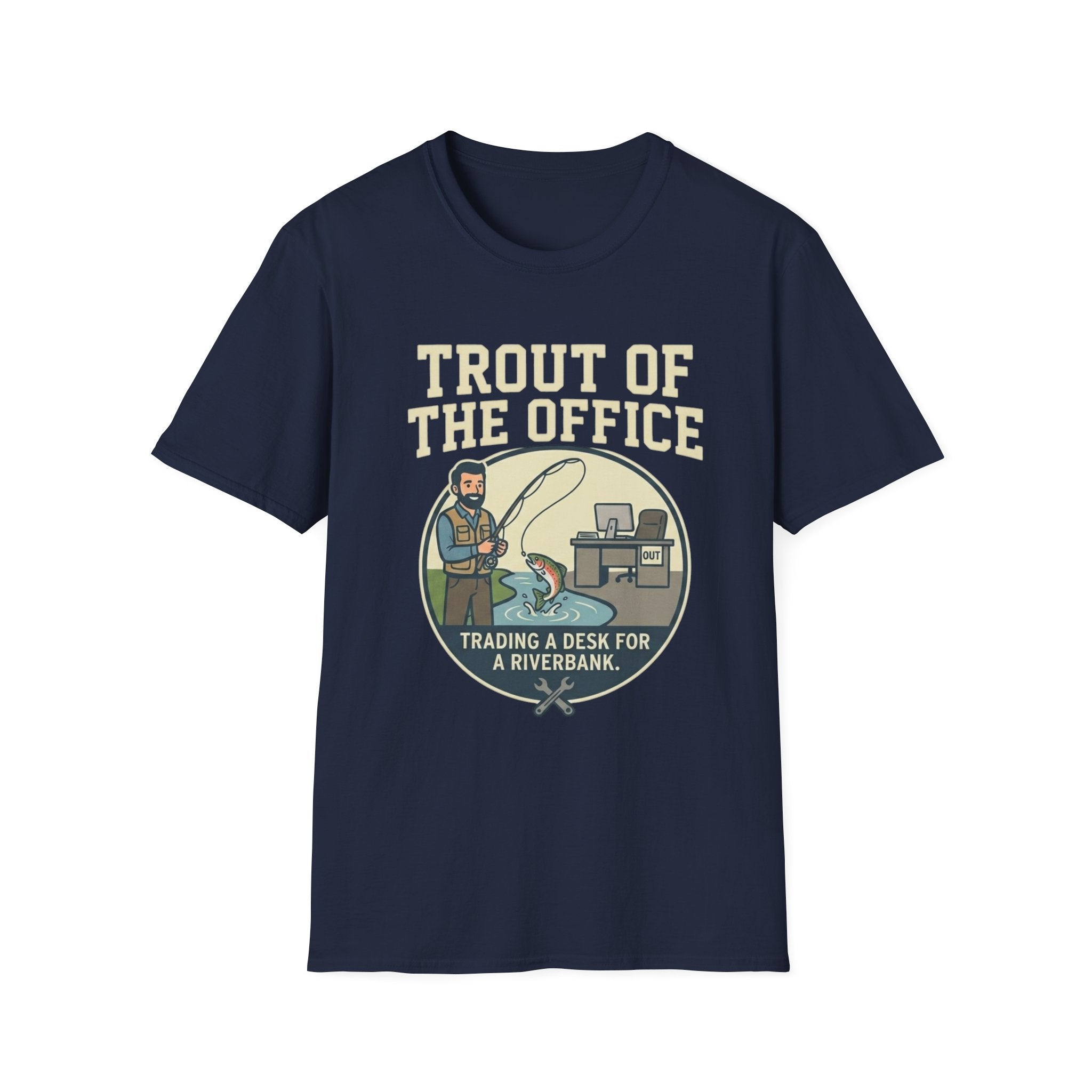 Trout of the Office T-Shirt | Fishing Humor, Office to Riverbank Design