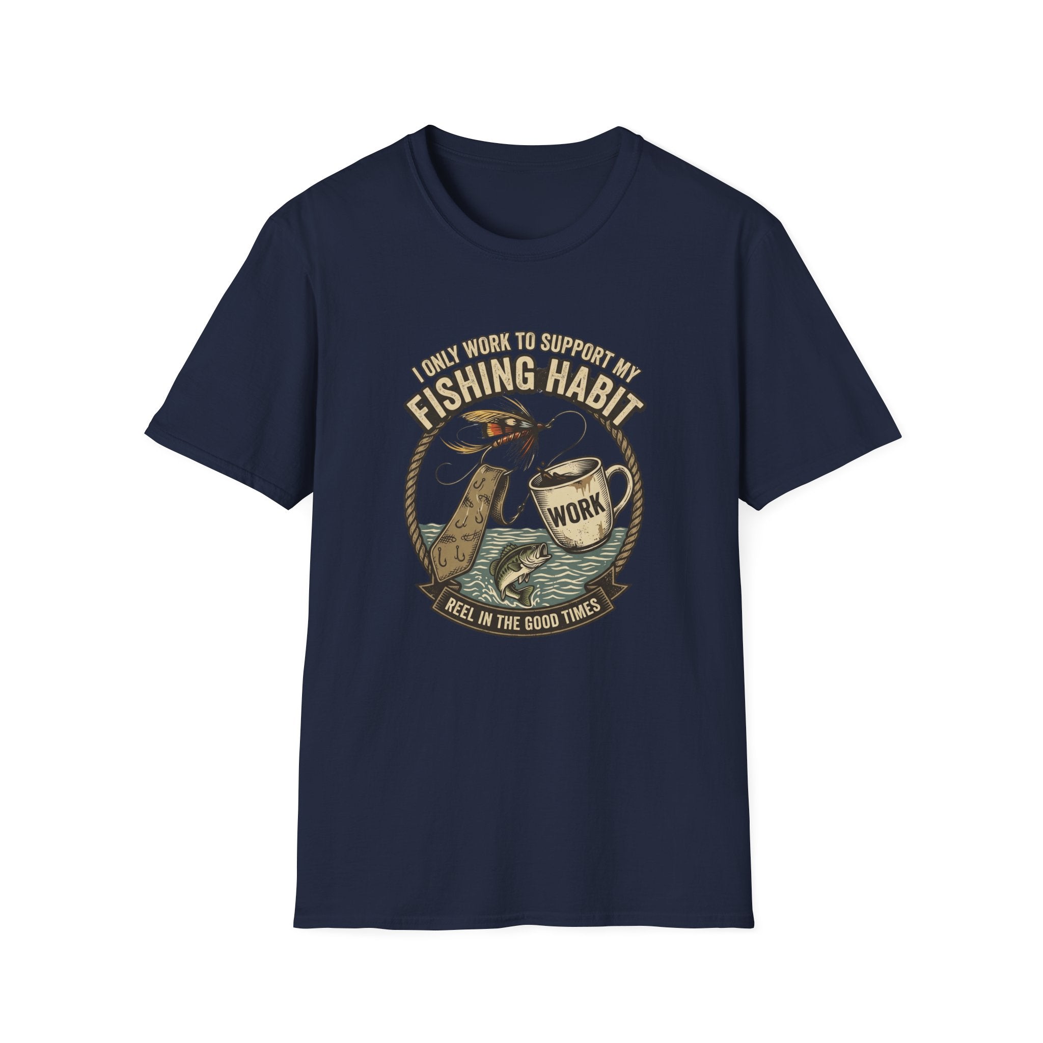 Fishing Habit Tee | Fish Mug Graphic, Reel in the Good Times T-Shirt