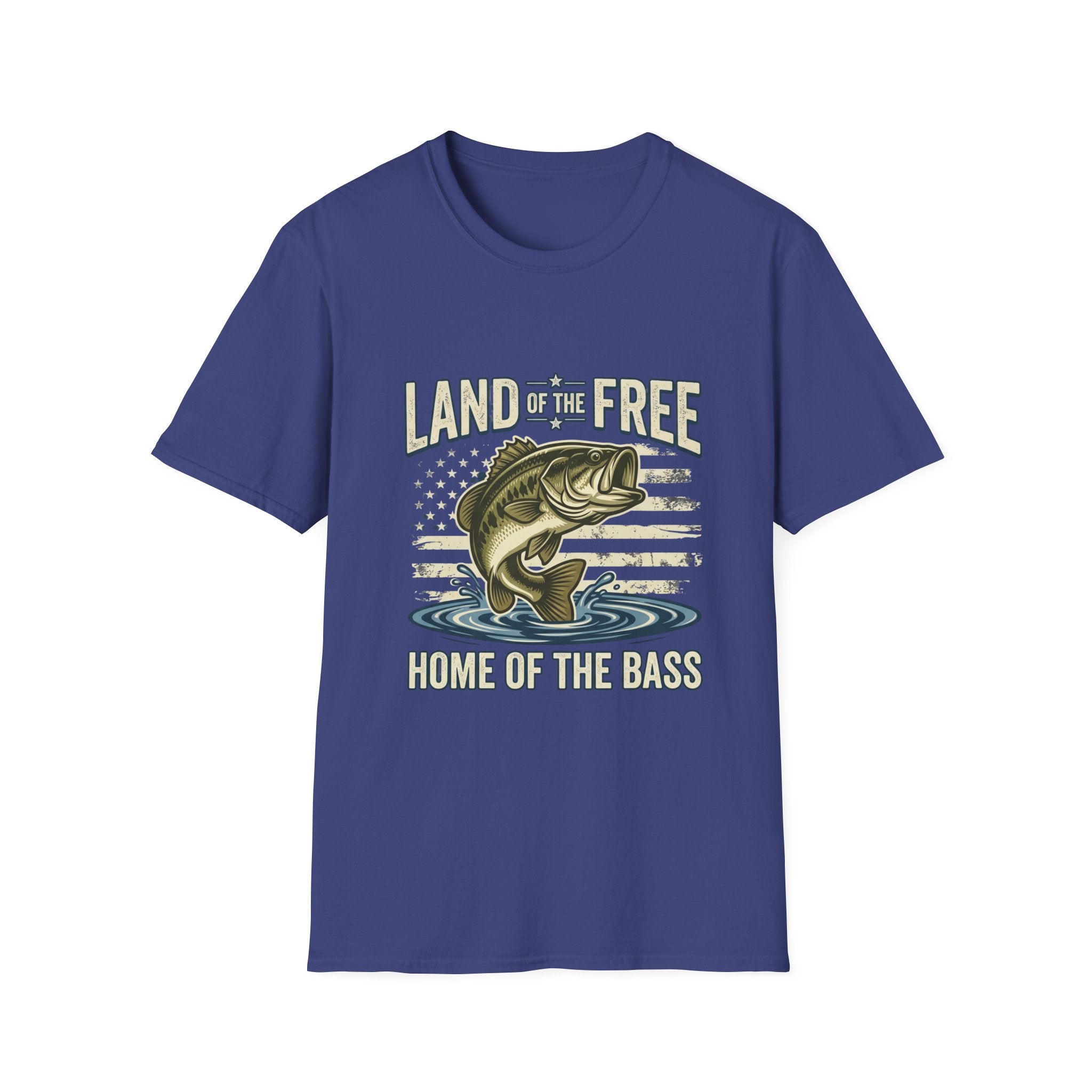 Land of the Free Home of the Bass T-Shirt | Fishing Bass Graphic Tee