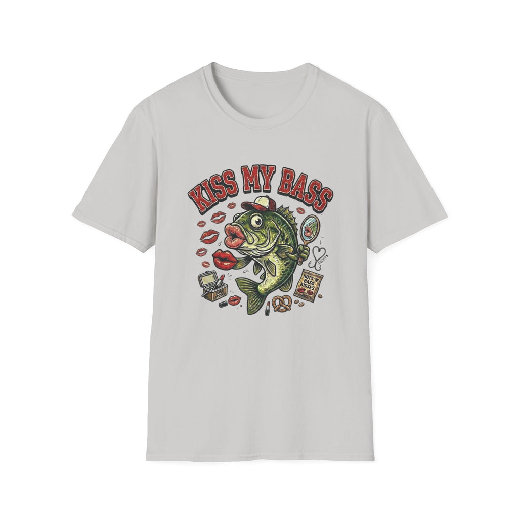 Kiss My Bass Fish Graphic T-Shirt | Fishing Humor Tee