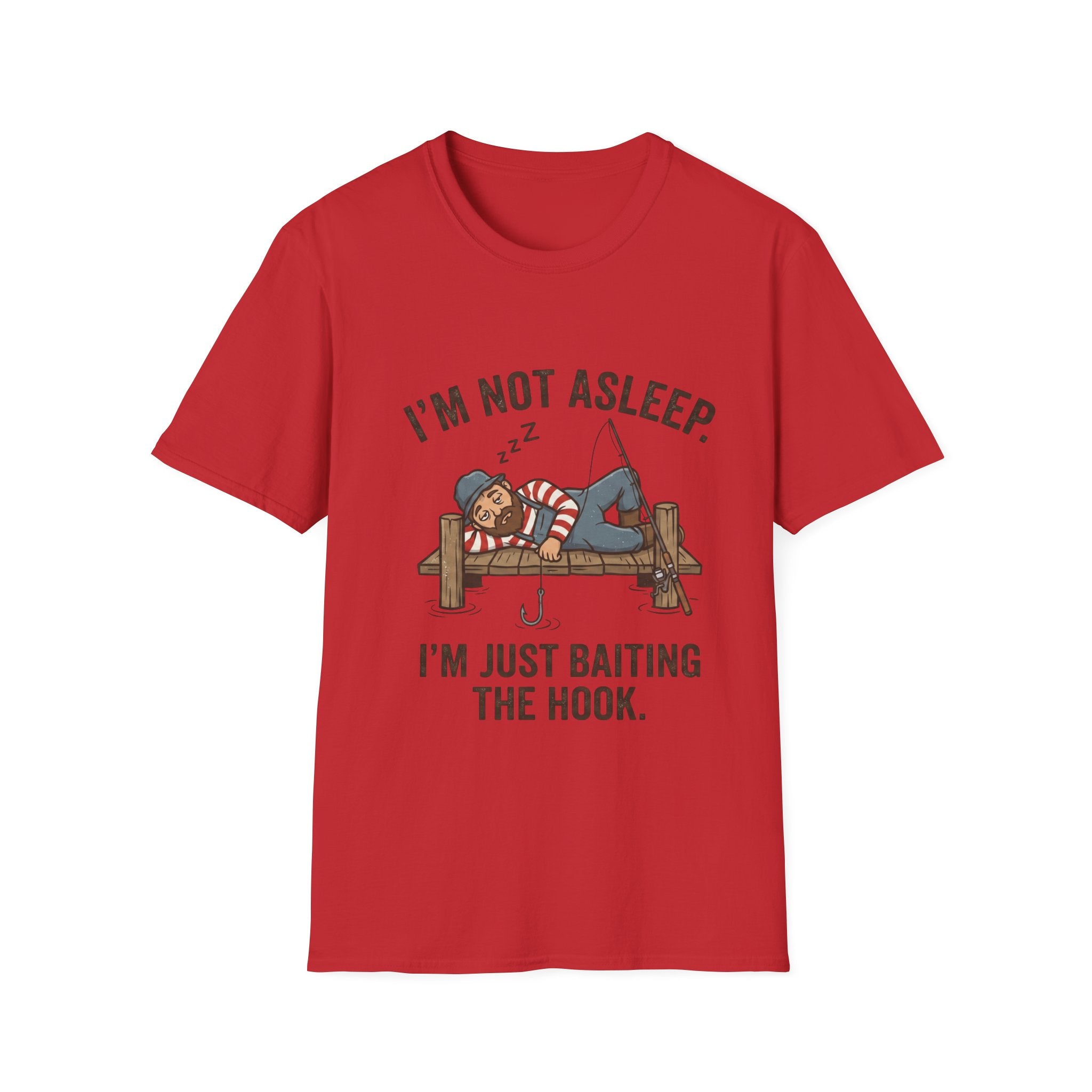 Sleeping Fisherman I'm Just Baiting The Hook T-Shirt | Fishing Graphic Tee