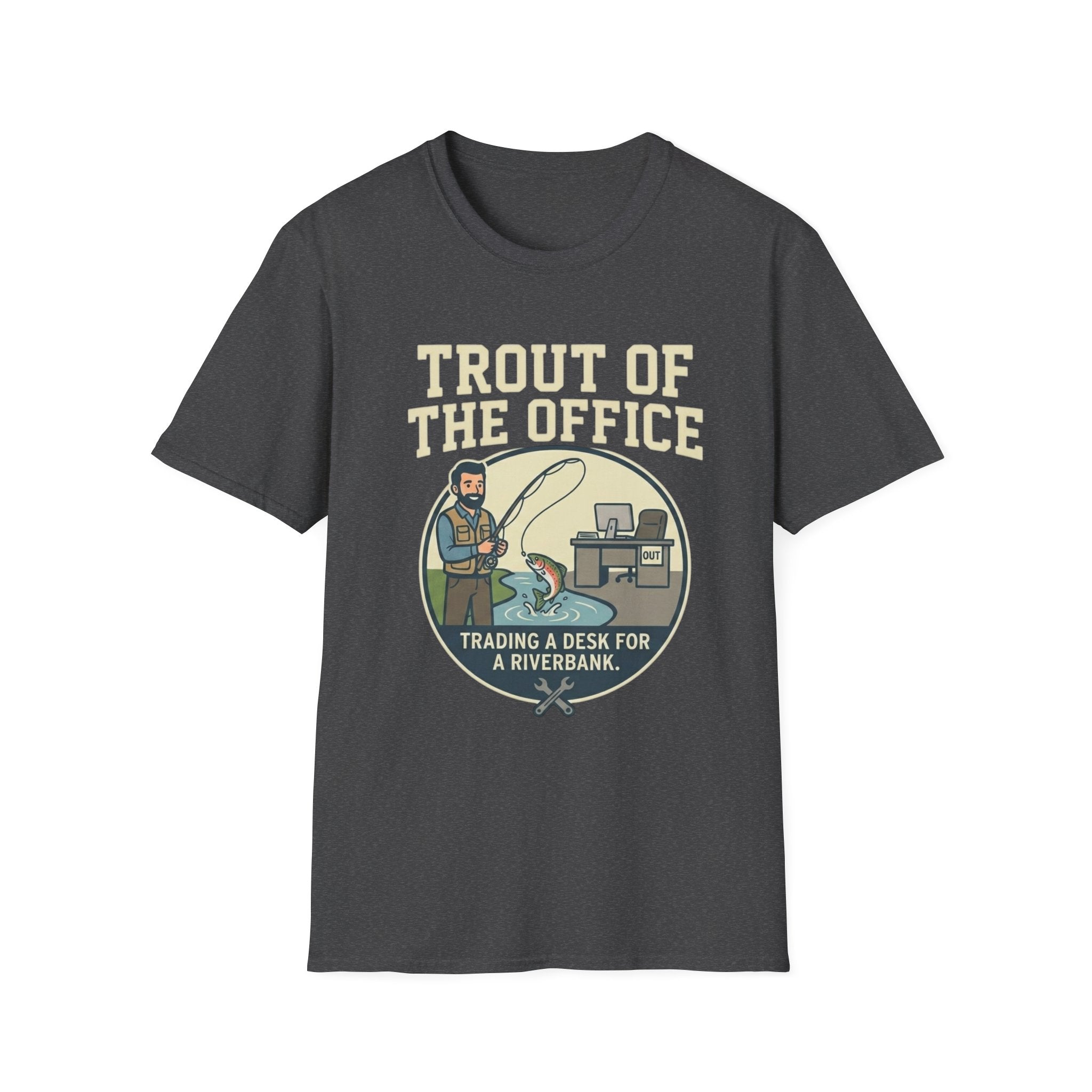 Trout of the Office T-Shirt | Fishing Humor, Office to Riverbank Design