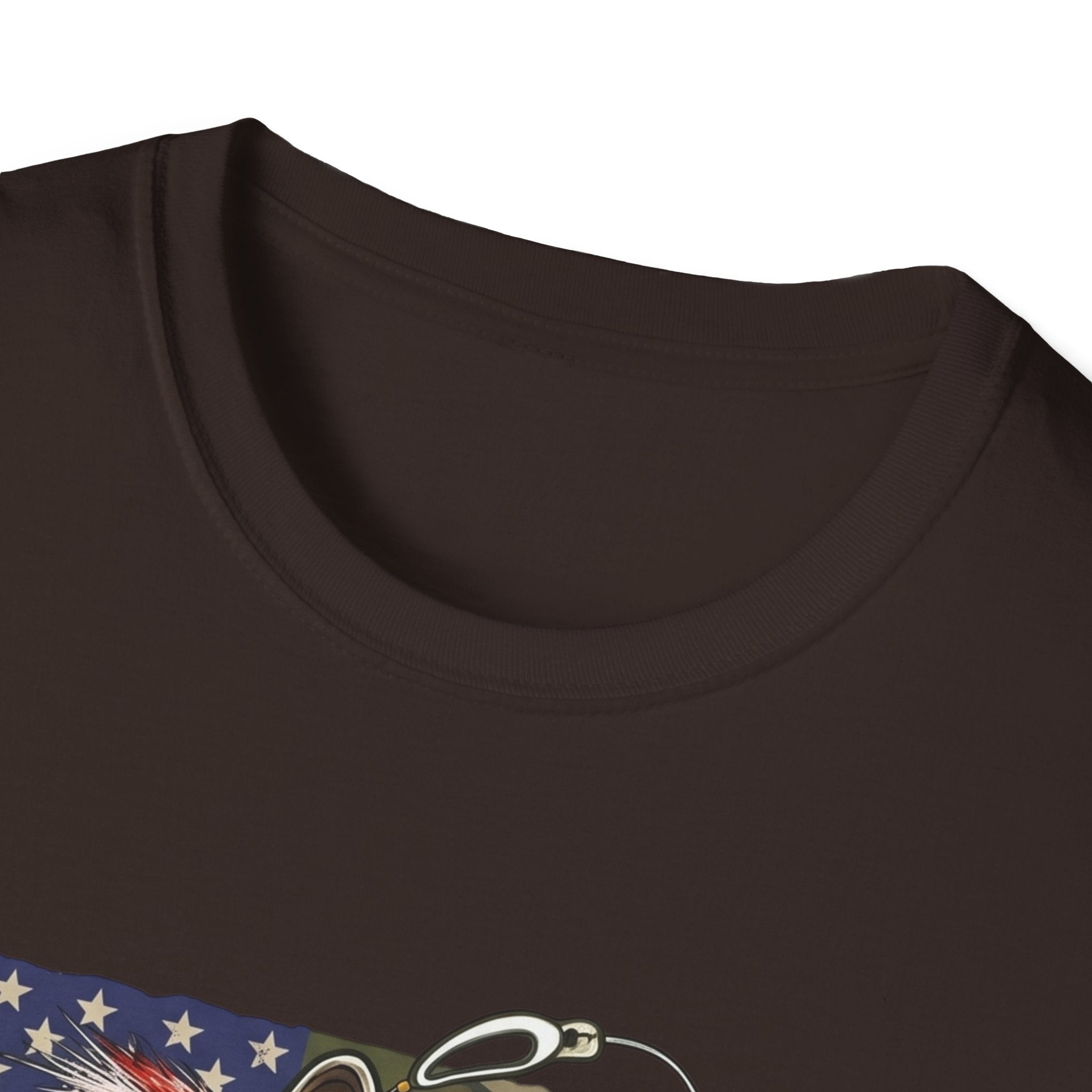Jumping Bass with American Flag T-Shirt | Fishing Graphic Tee
