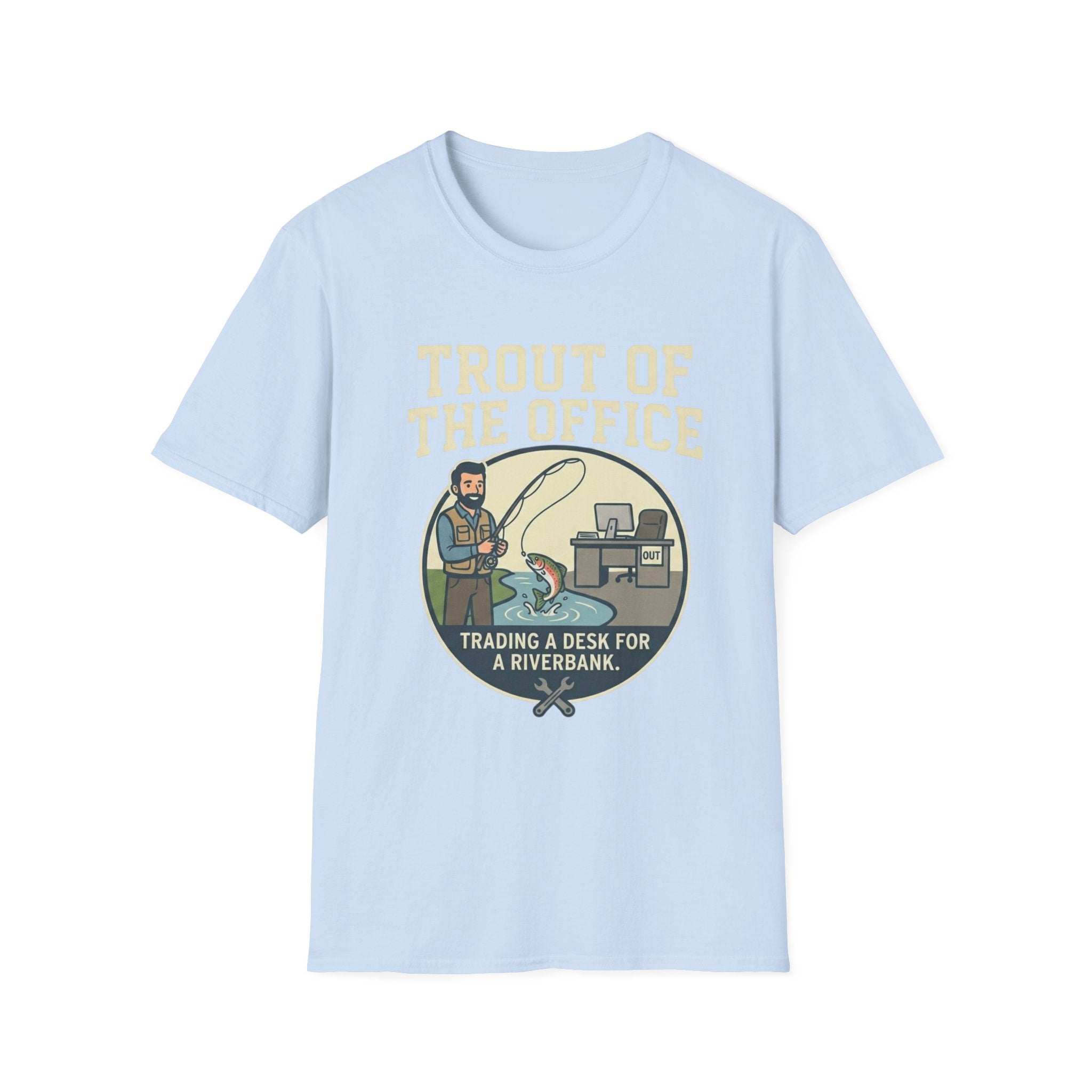Trout of the Office T-Shirt | Fishing Humor, Office to Riverbank Design