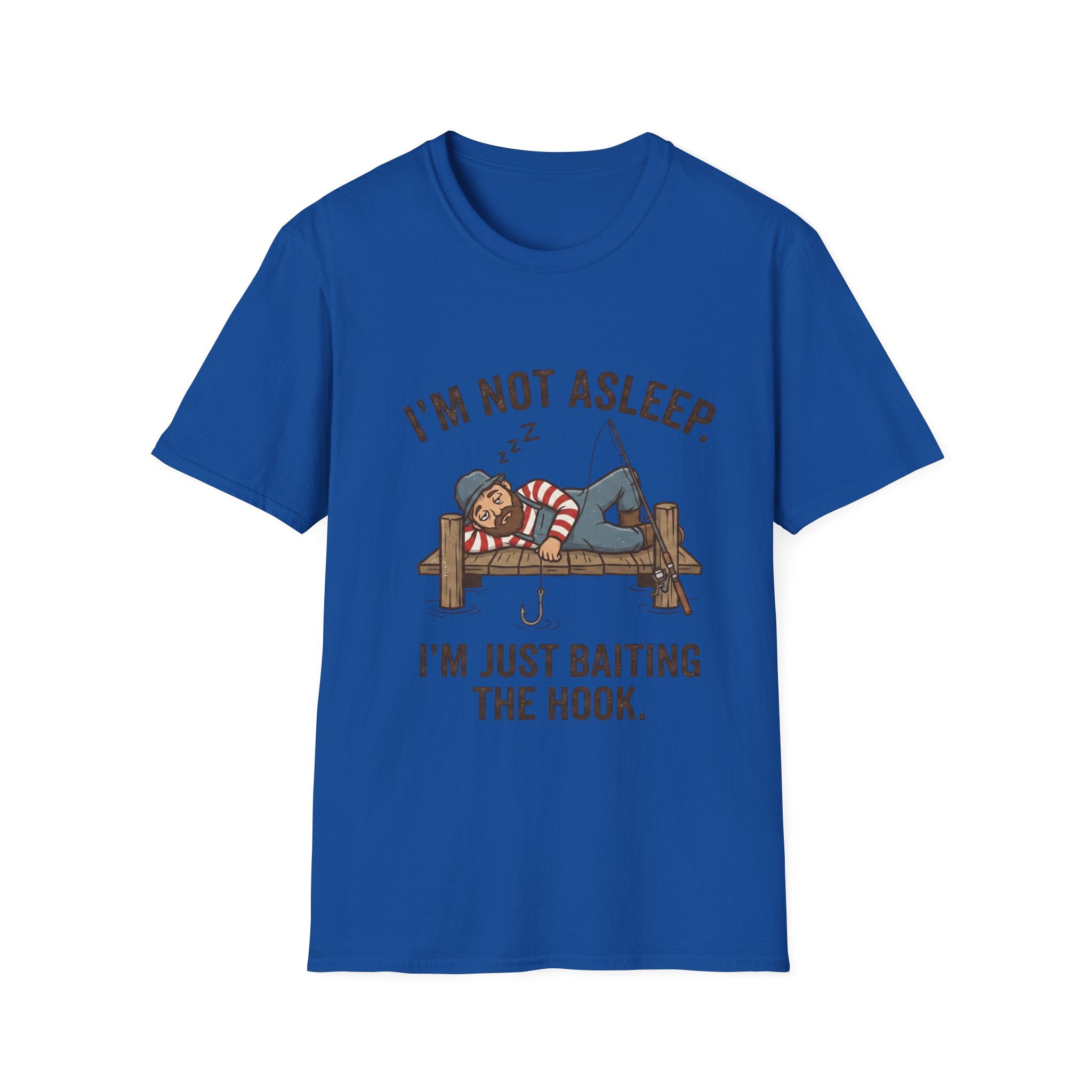 Sleeping Fisherman I'm Just Baiting The Hook T-Shirt | Fishing Graphic Tee