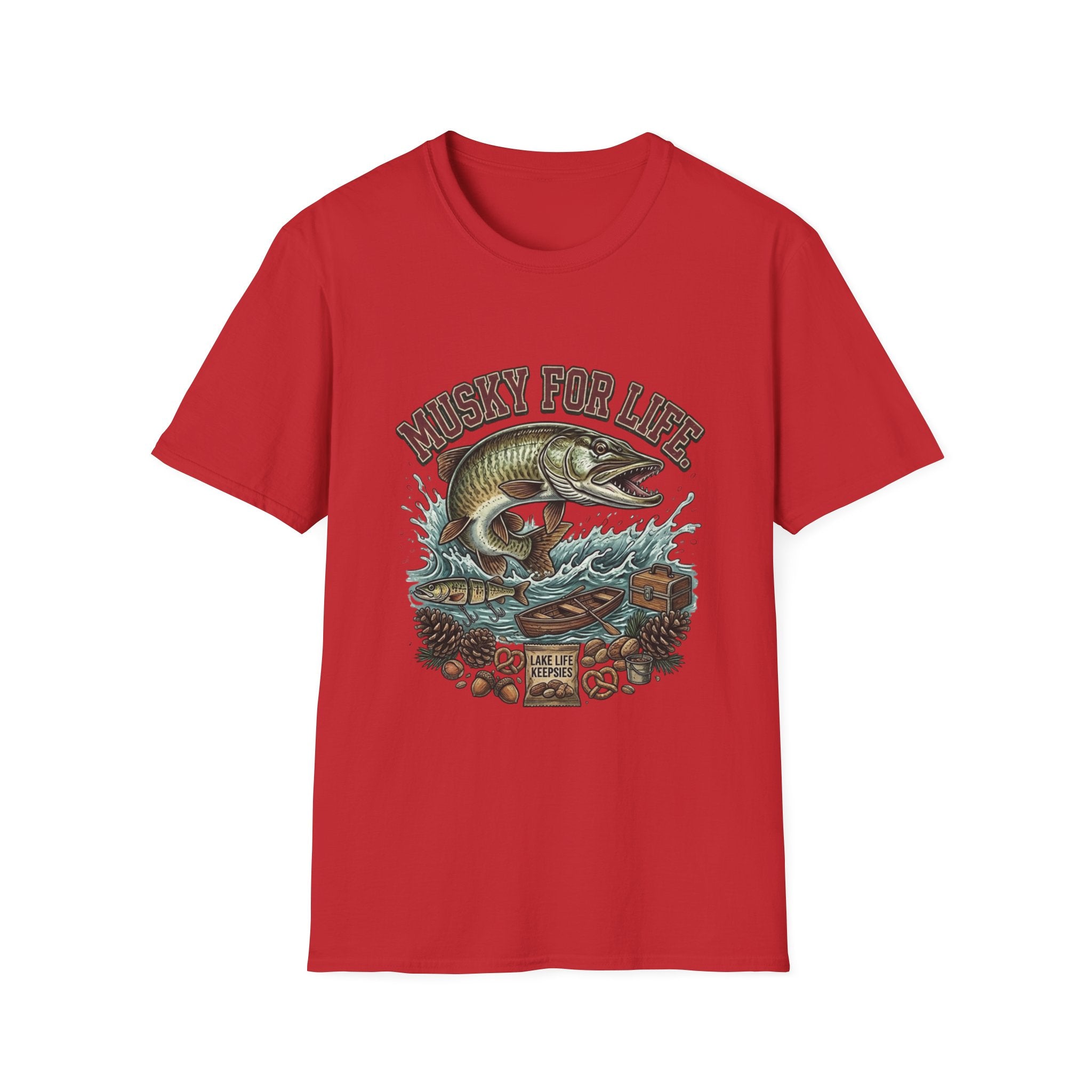 Muskie For Life Fishing T-Shirt — Vintage Musky Angler Graphic