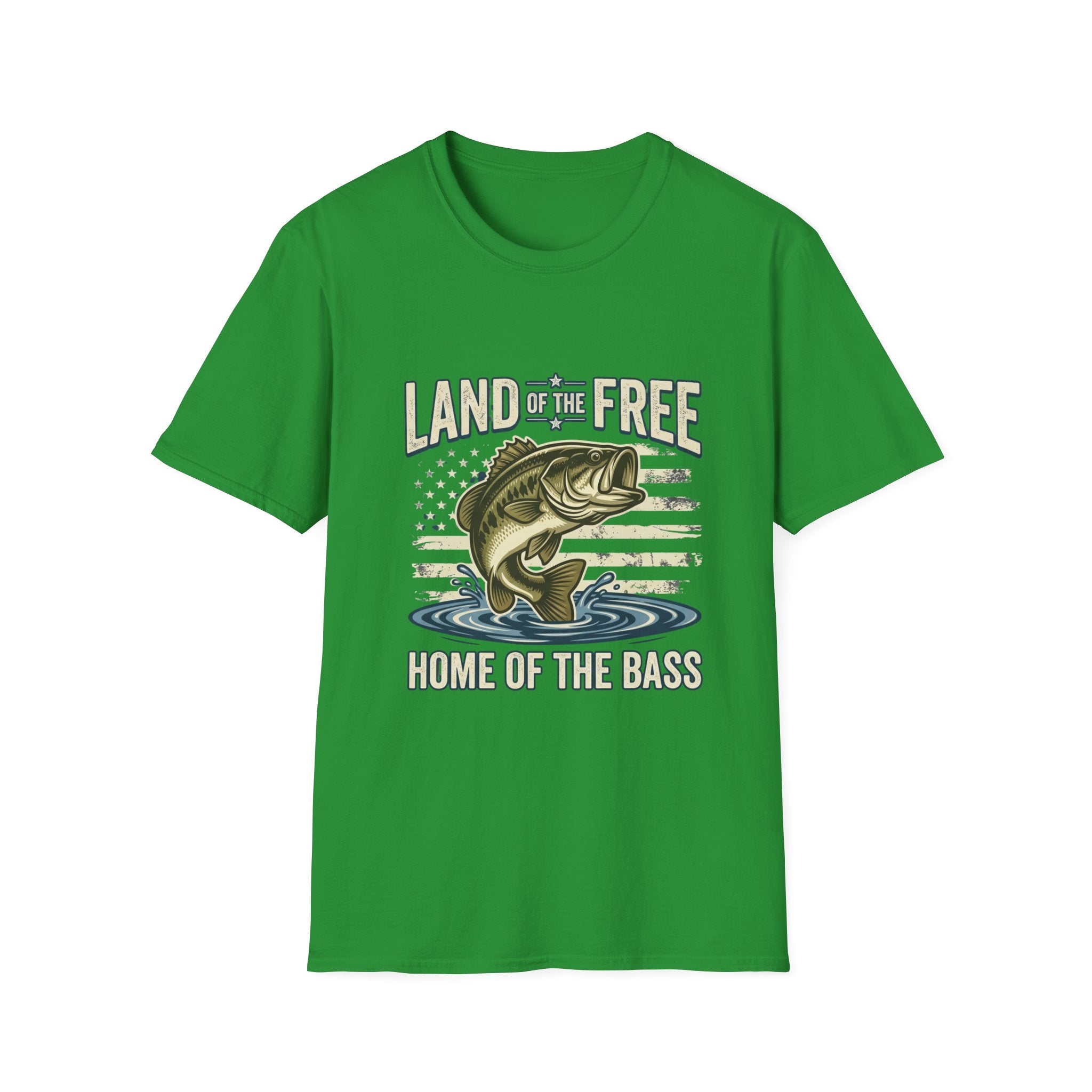 Land of the Free Home of the Bass T-Shirt | Fishing Bass Graphic Tee