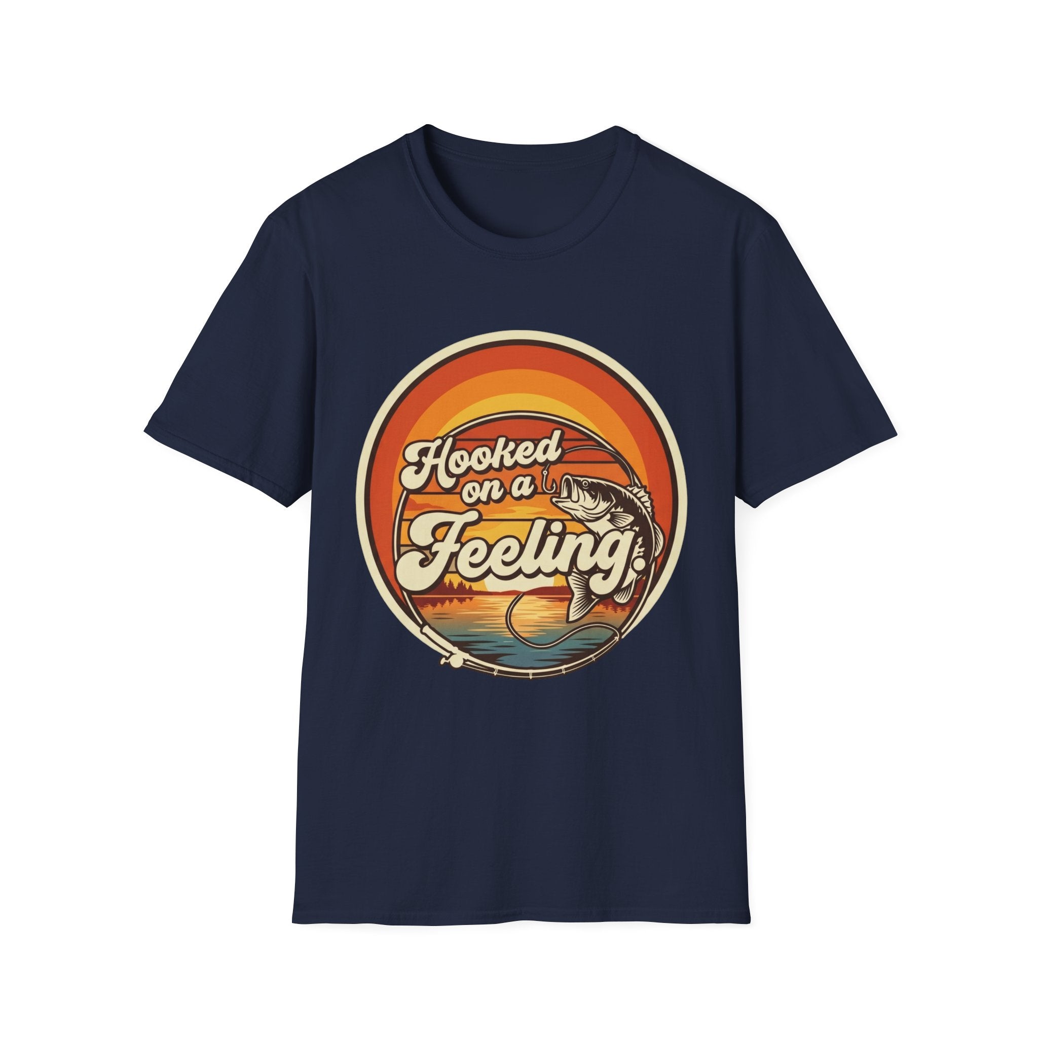 Hooked on a Feeling T-Shirt | Retro Fishing Sunset Graphic