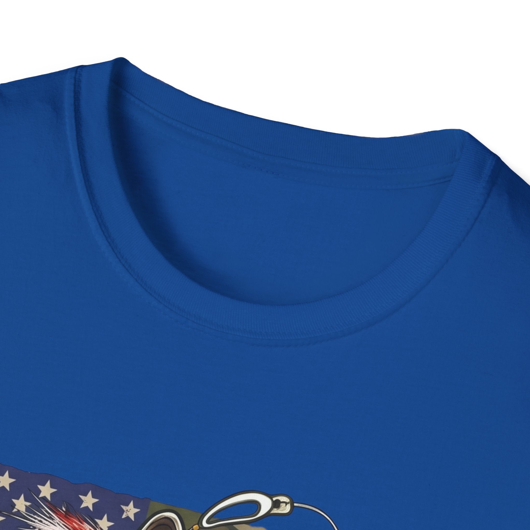 Jumping Bass with American Flag T-Shirt | Fishing Graphic Tee