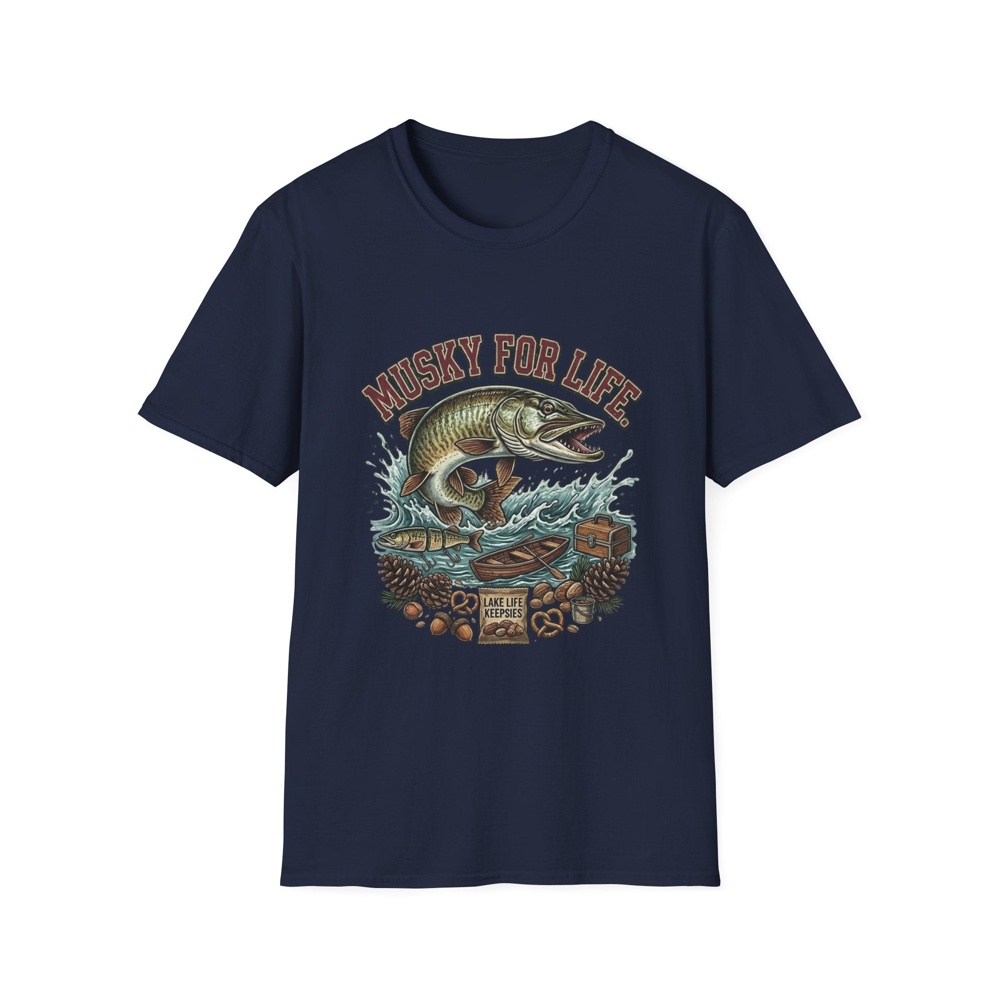 Muskie For Life Fishing T-Shirt — Vintage Musky Angler Graphic