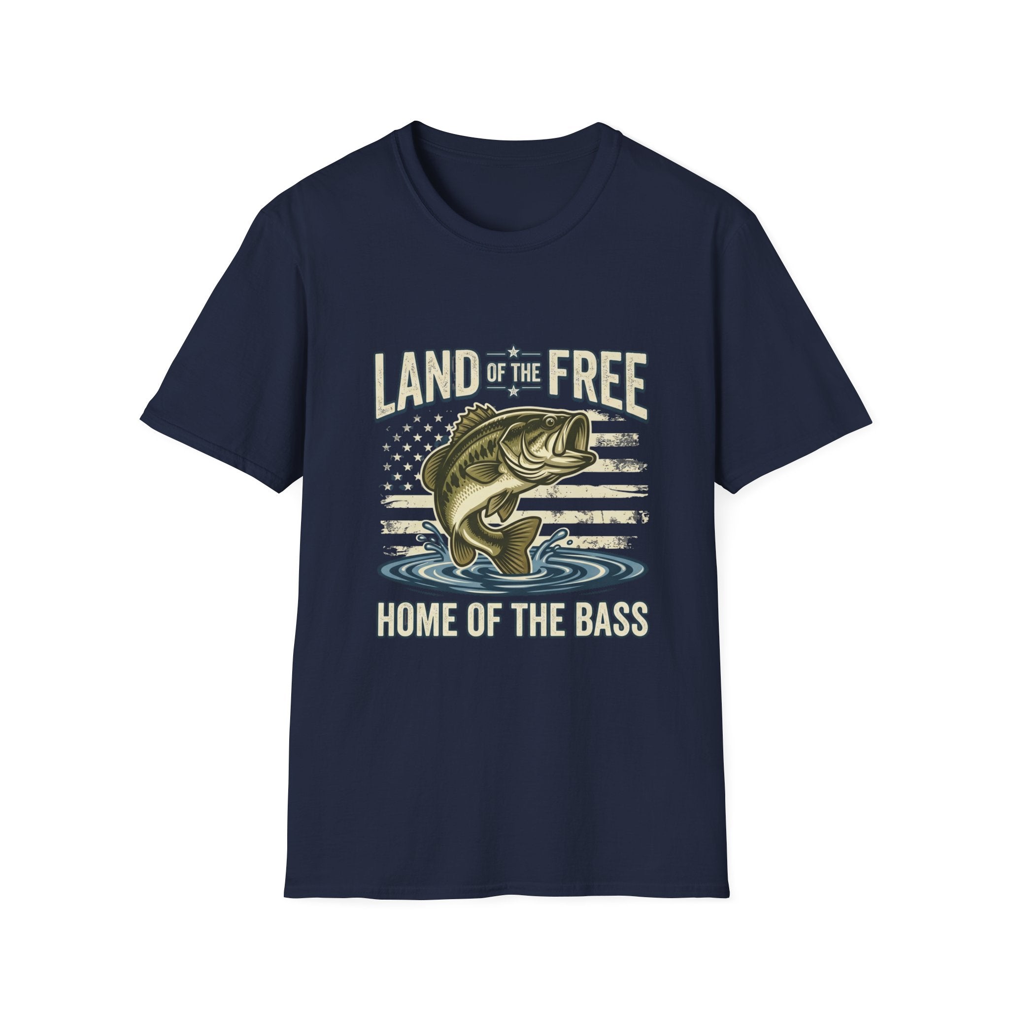 Land of the Free Home of the Bass T-Shirt | Fishing Bass Graphic Tee