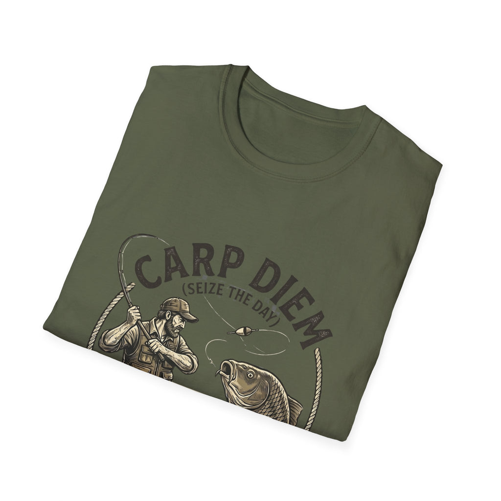 Carp Diem Fishing Graphic T-Shirt | Angler Vintage Fish Design