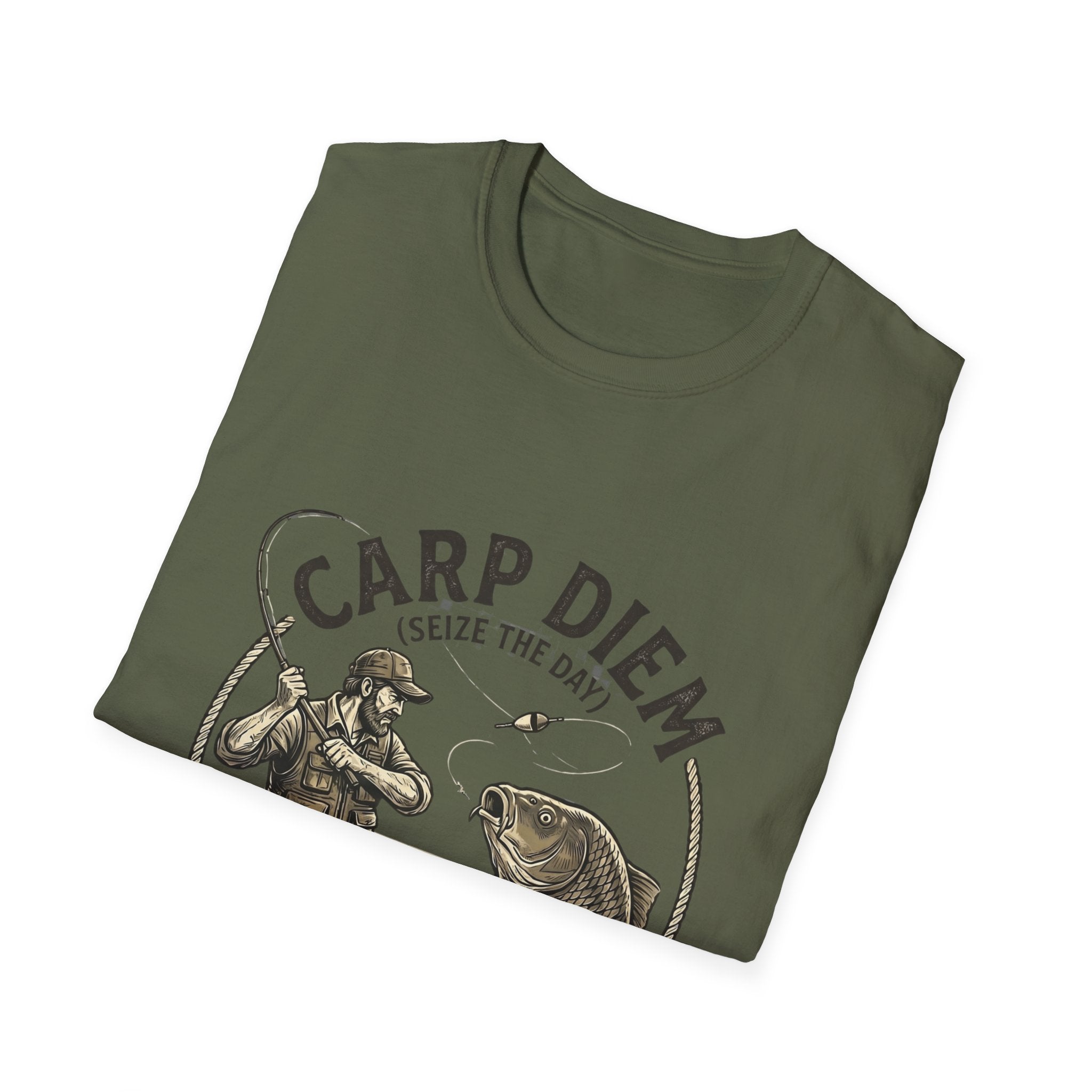 Carp Diem Fishing Graphic T-Shirt | Angler Vintage Fish Design