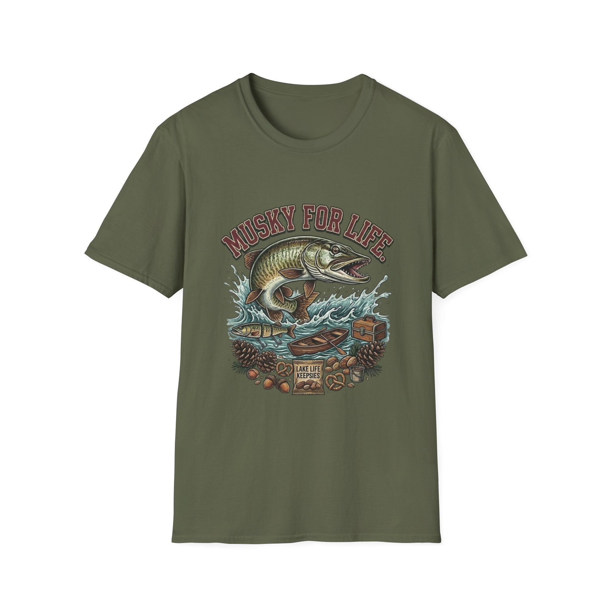 Muskie For Life Fishing T-Shirt — Vintage Musky Angler Graphic