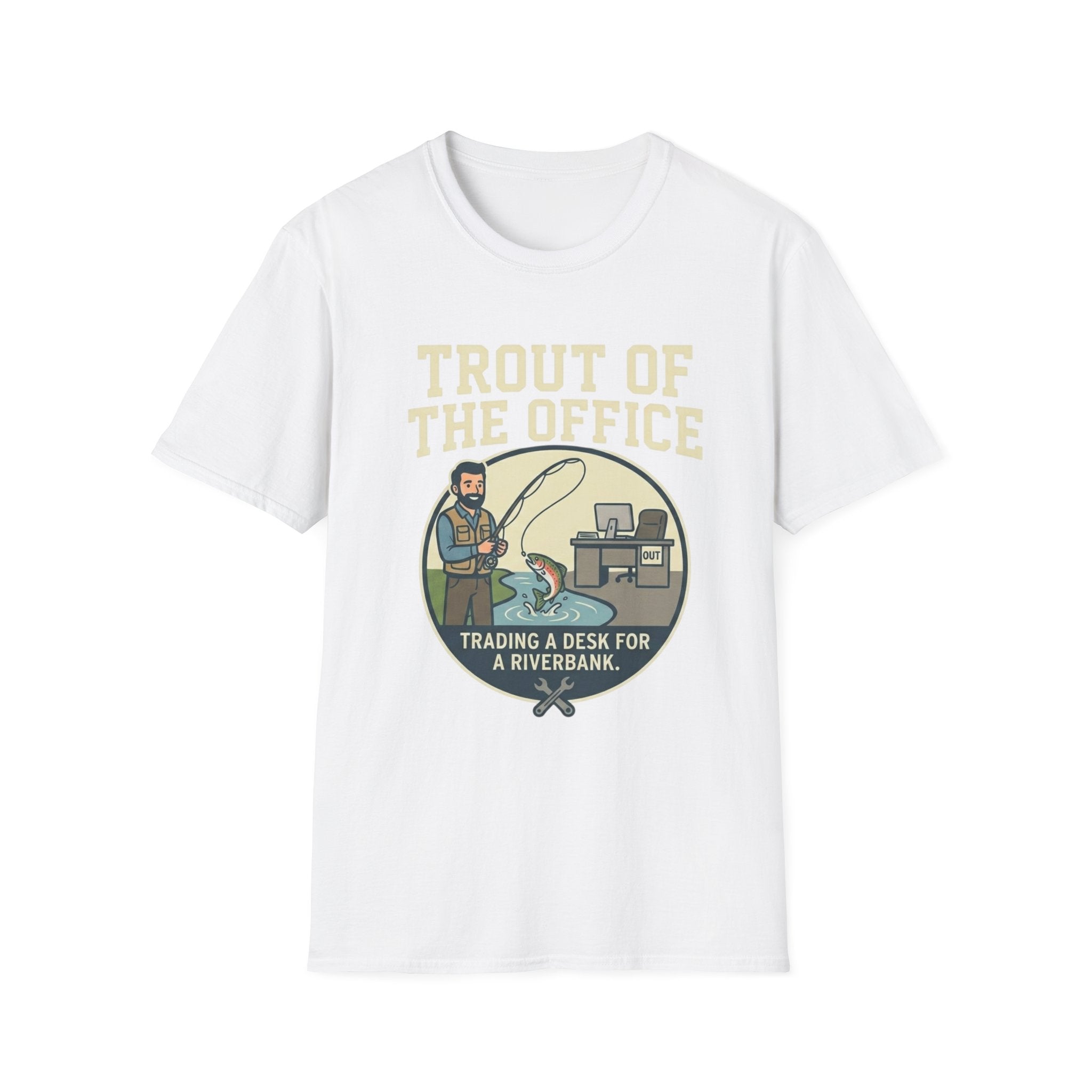 Trout of the Office T-Shirt | Fishing Humor, Office to Riverbank Design