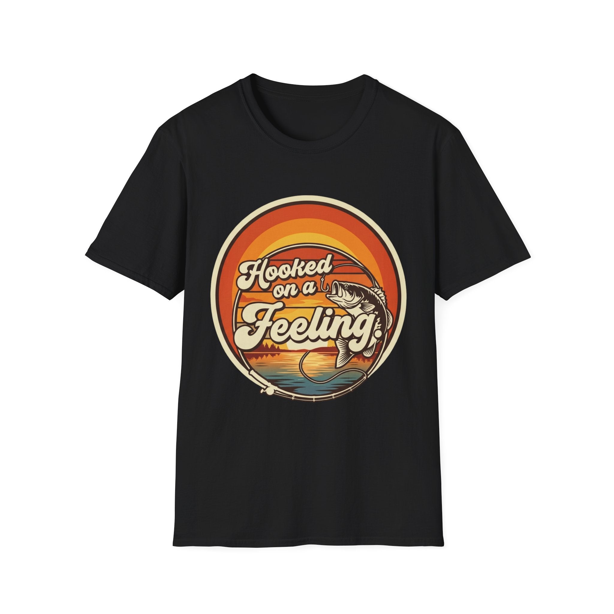 Hooked on a Feeling T-Shirt | Retro Fishing Sunset Graphic