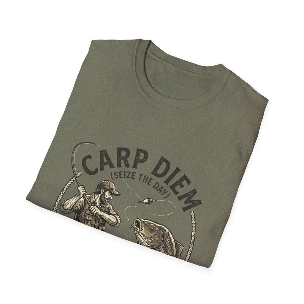 Carp Diem Fishing Graphic T-Shirt | Angler Vintage Fish Design