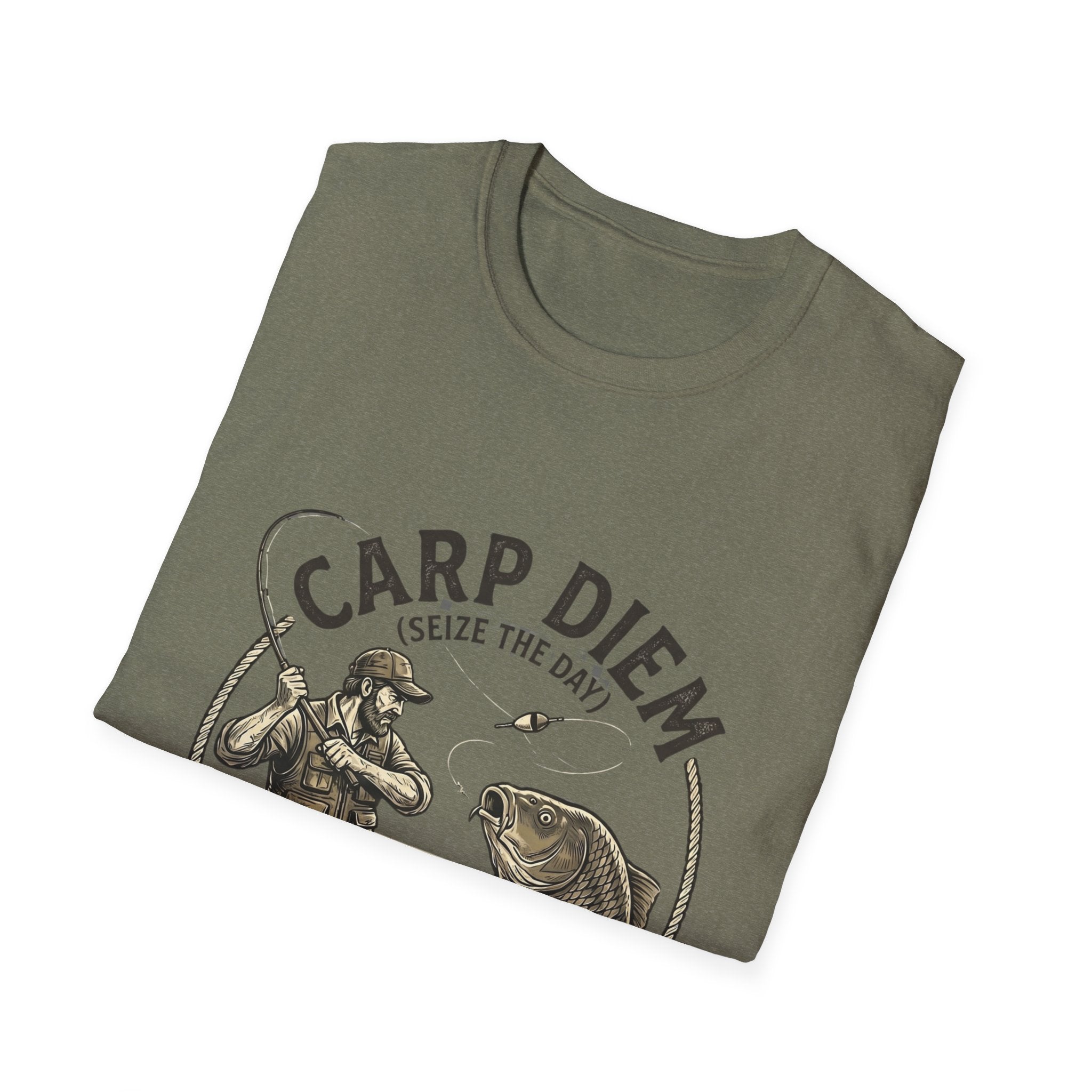 Carp Diem Fishing Graphic T-Shirt | Angler Vintage Fish Design