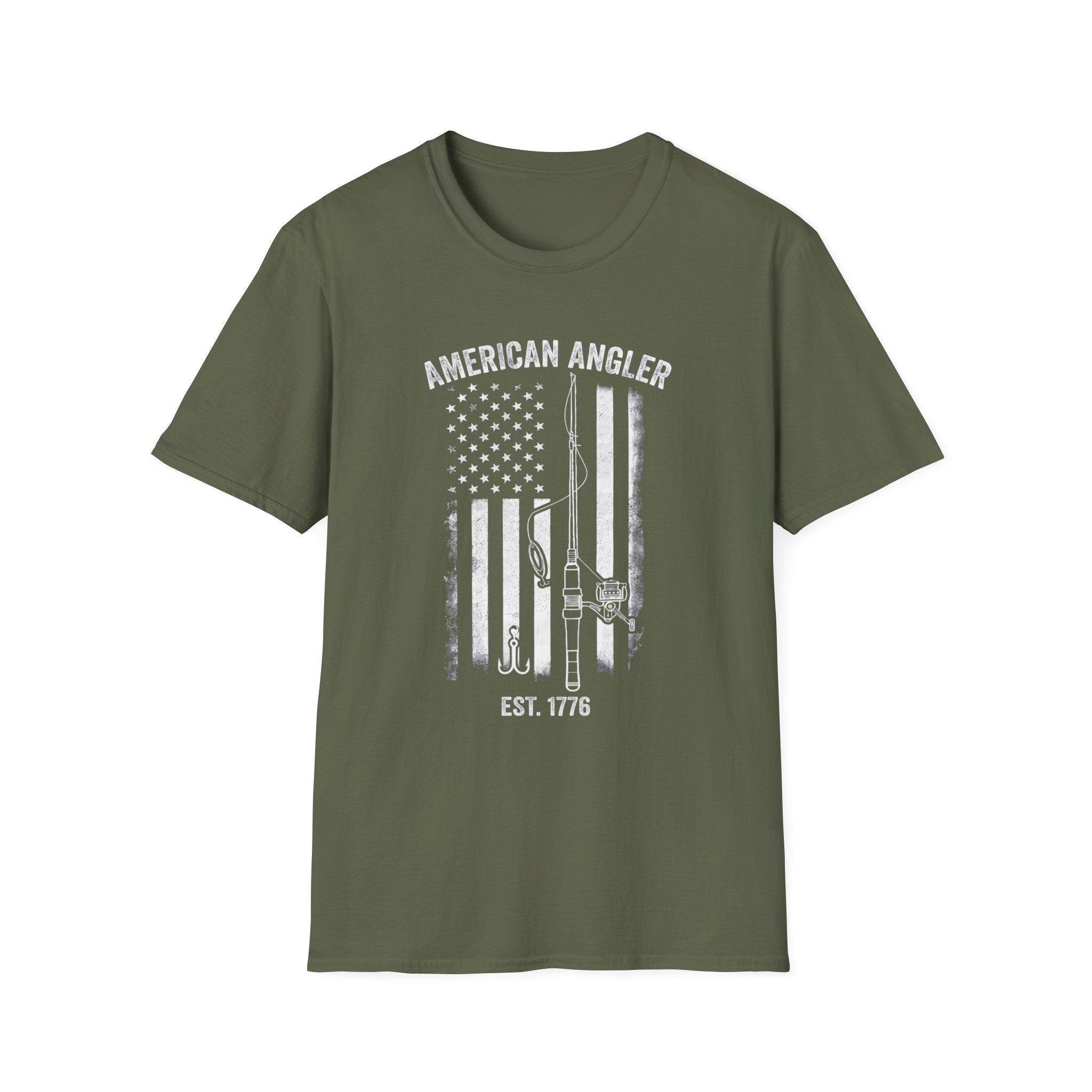 American Angler Flag T-Shirt | Fishing Lures, Est. 1776