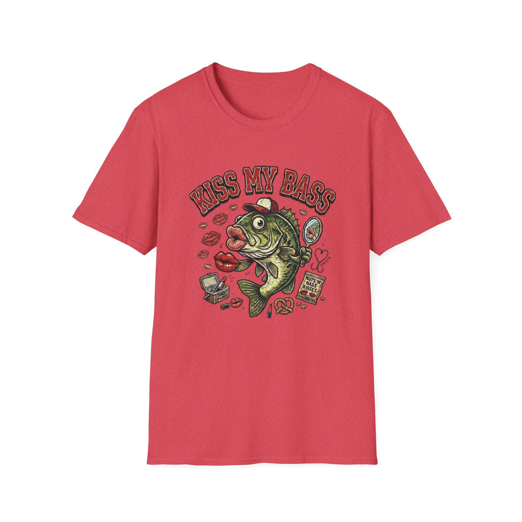 Kiss My Bass Fish Graphic T-Shirt | Fishing Humor Tee