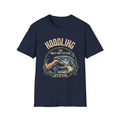 Noodling Catfish Illustration T-Shirt | Fishing Humor Tee, Outdoor Angler Shirt