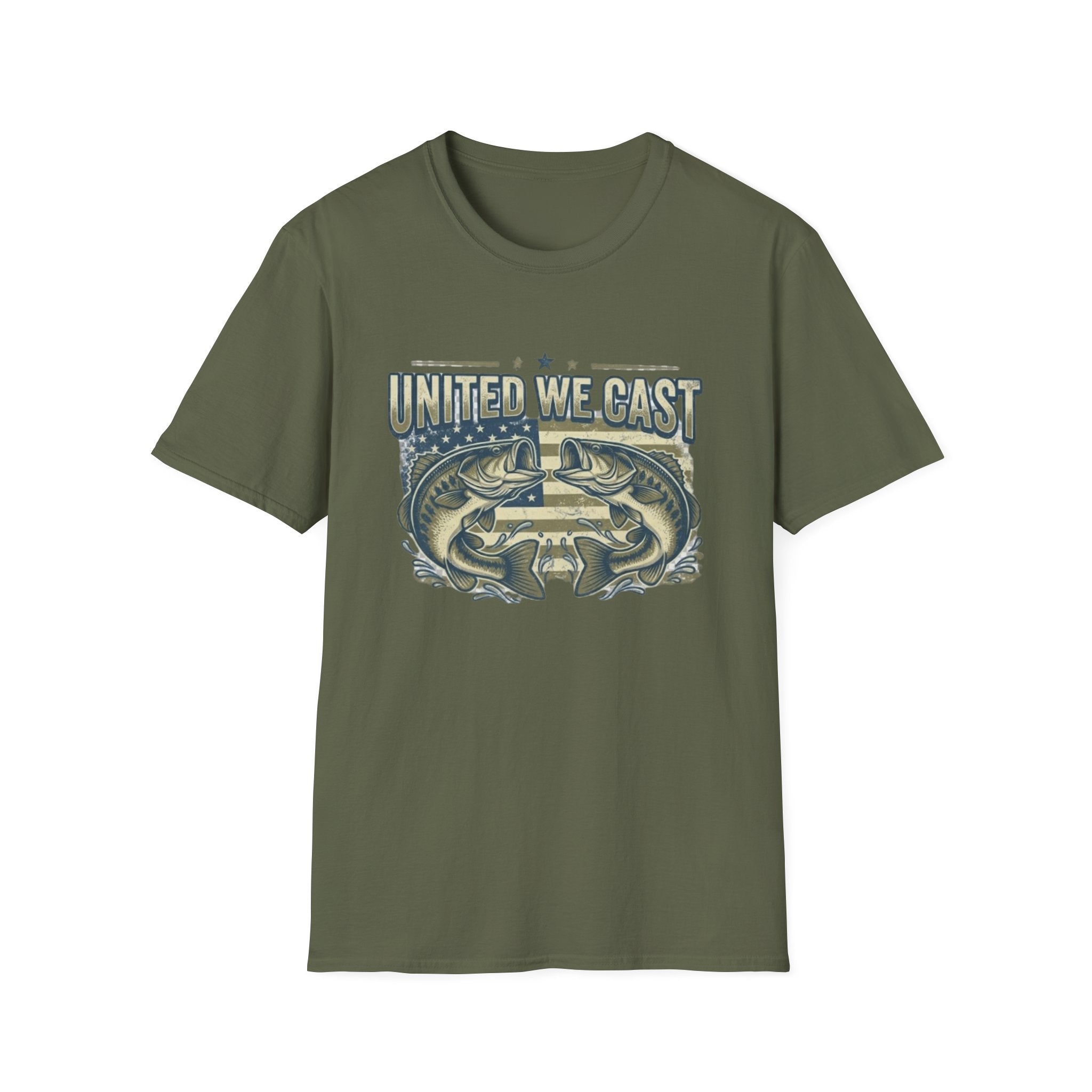 United We Cast fishing graphic T-Shirt | bass lure anglers tee