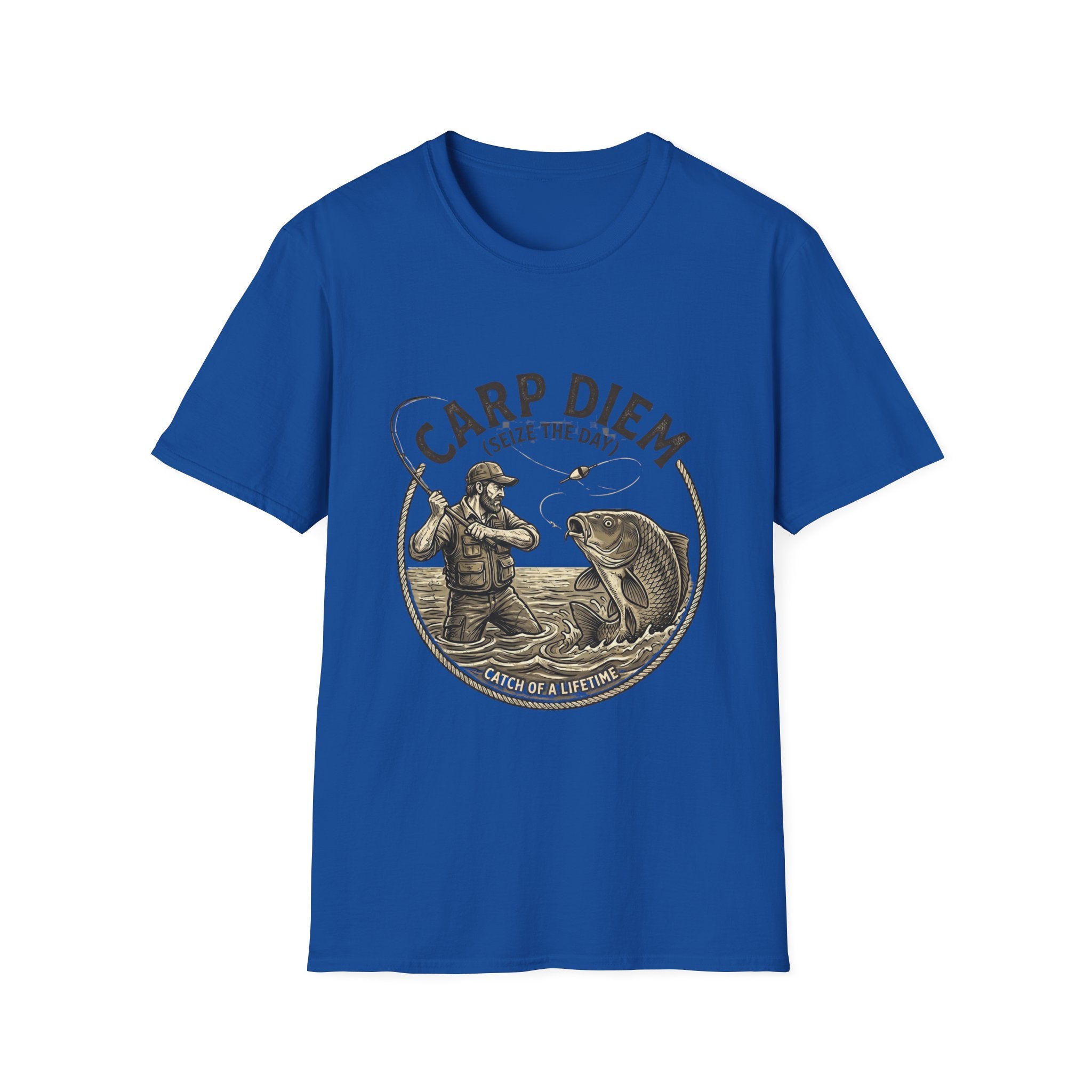Carp Diem Fishing Graphic T-Shirt | Angler Vintage Fish Design
