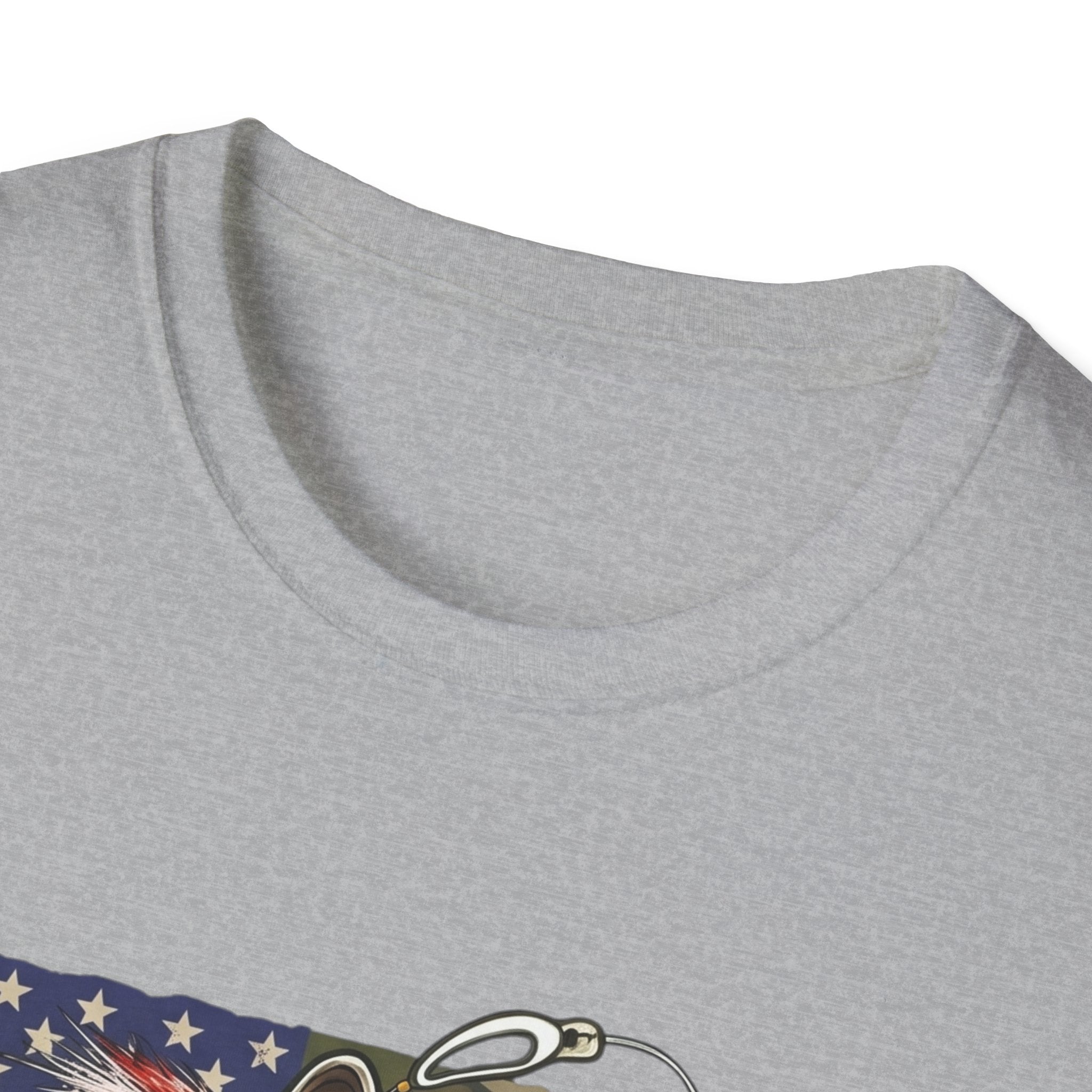 Jumping Bass with American Flag T-Shirt | Fishing Graphic Tee