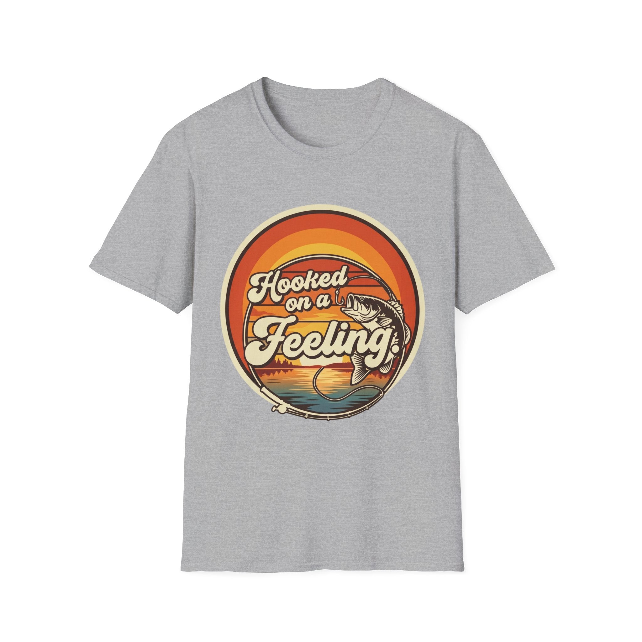 Hooked on a Feeling T-Shirt | Retro Fishing Sunset Graphic