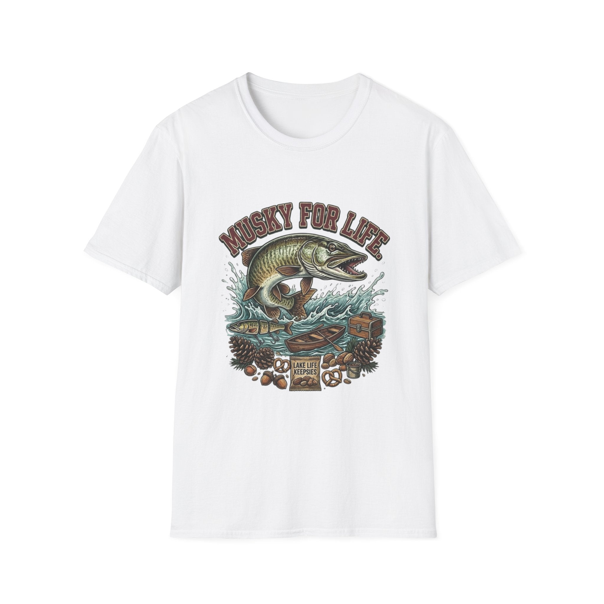 Muskie For Life Fishing T-Shirt — Vintage Musky Angler Graphic