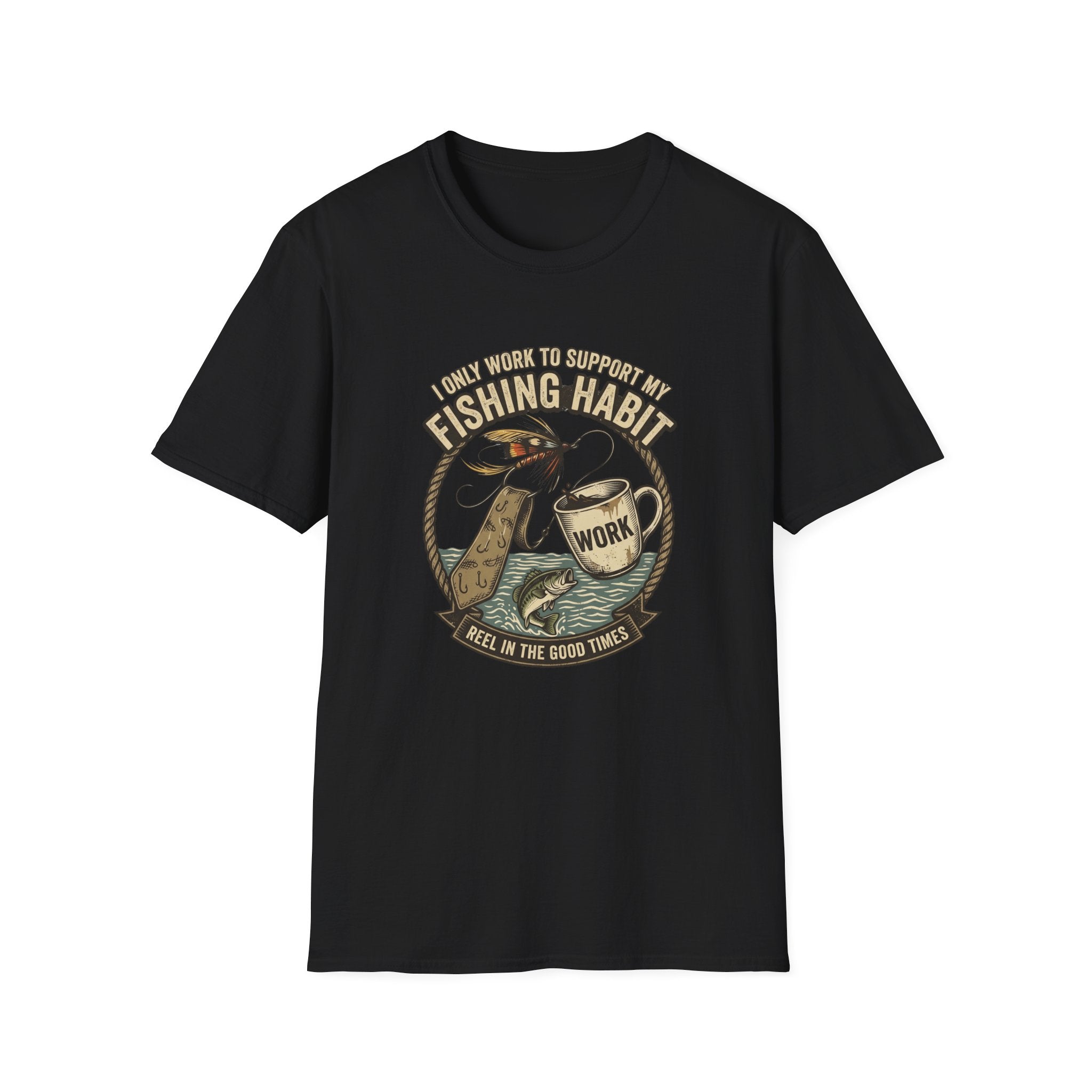 Fishing Habit Tee | Fish Mug Graphic, Reel in the Good Times T-Shirt