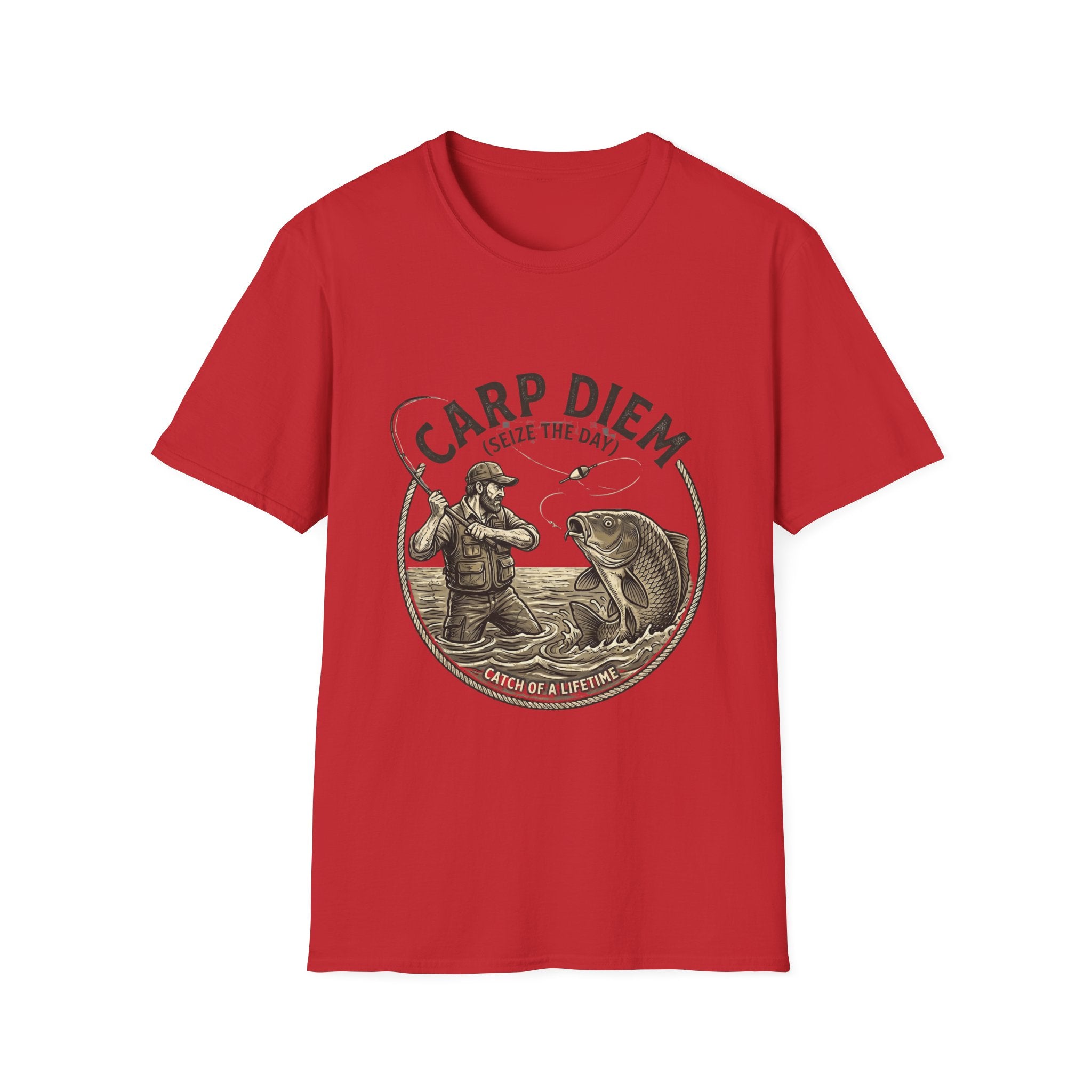 Carp Diem Fishing Graphic T-Shirt | Angler Vintage Fish Design