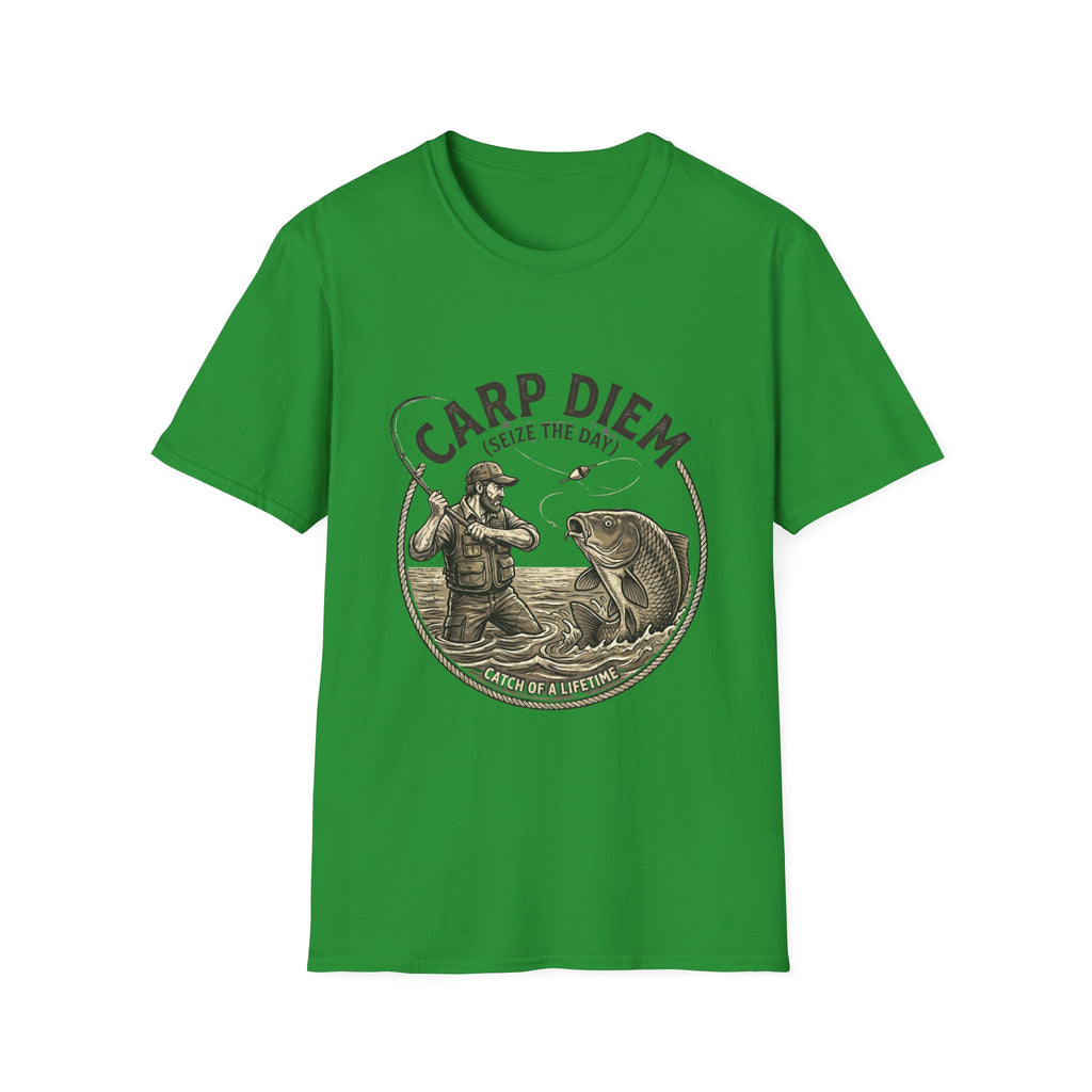 Carp Diem Fishing Graphic T-Shirt | Angler Vintage Fish Design