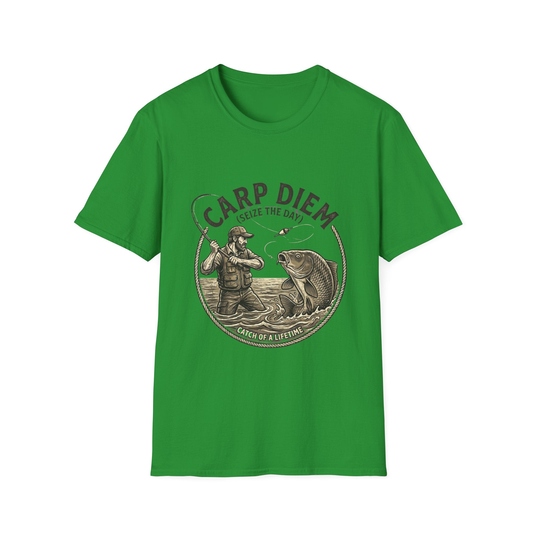 Carp Diem Fishing Graphic T-Shirt | Angler Vintage Fish Design