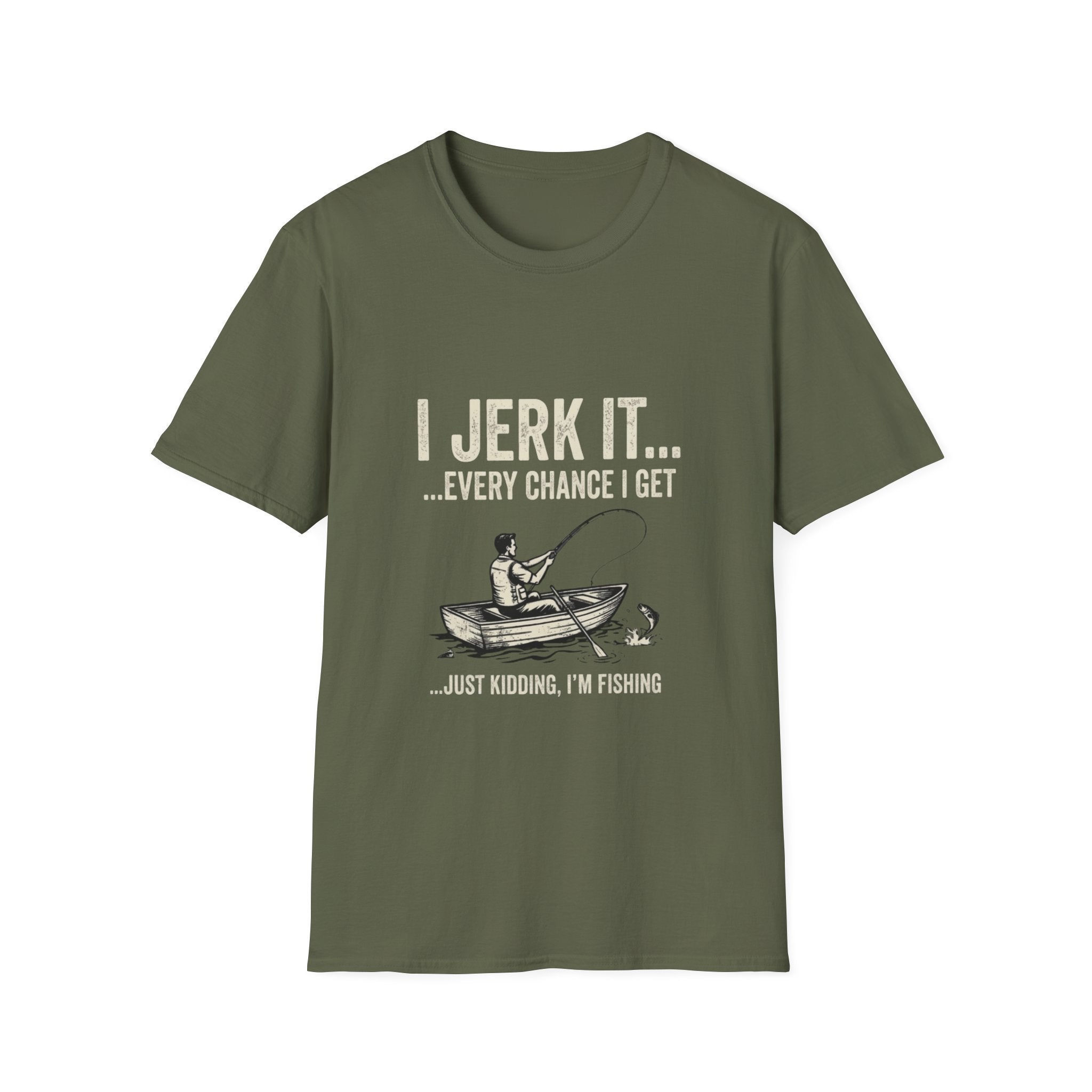 I Jerk It Fishing Softstyle T-Shirt