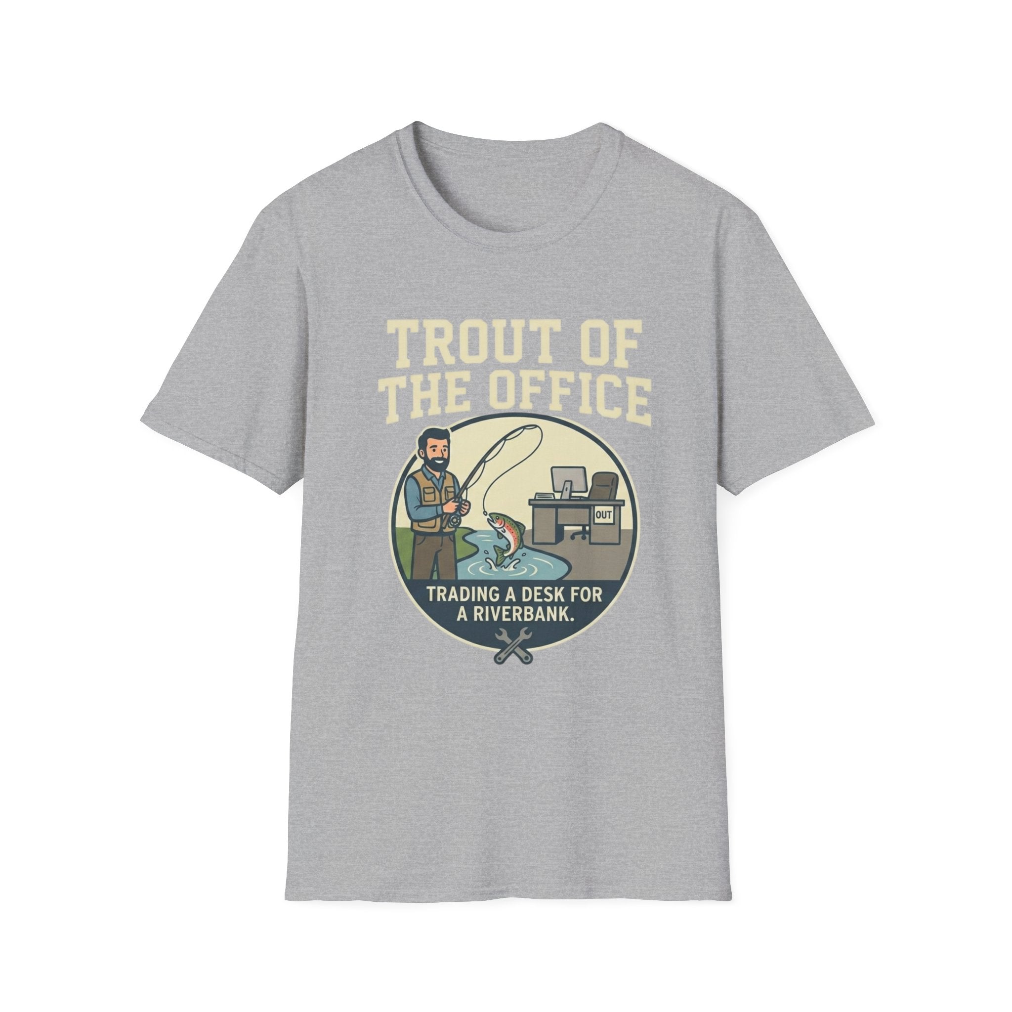 Trout of the Office T-Shirt | Fishing Humor, Office to Riverbank Design