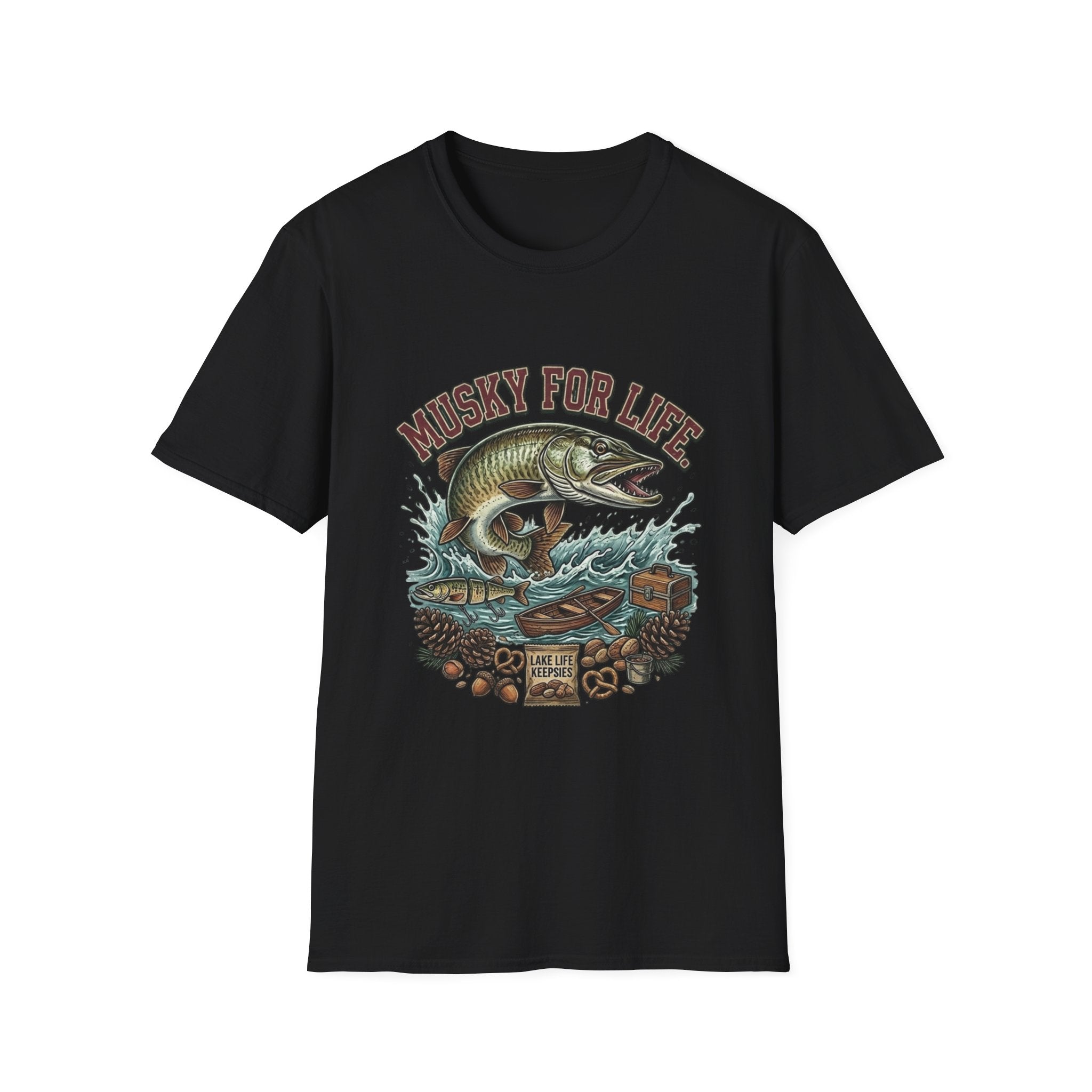 Muskie For Life Fishing T-Shirt — Vintage Musky Angler Graphic