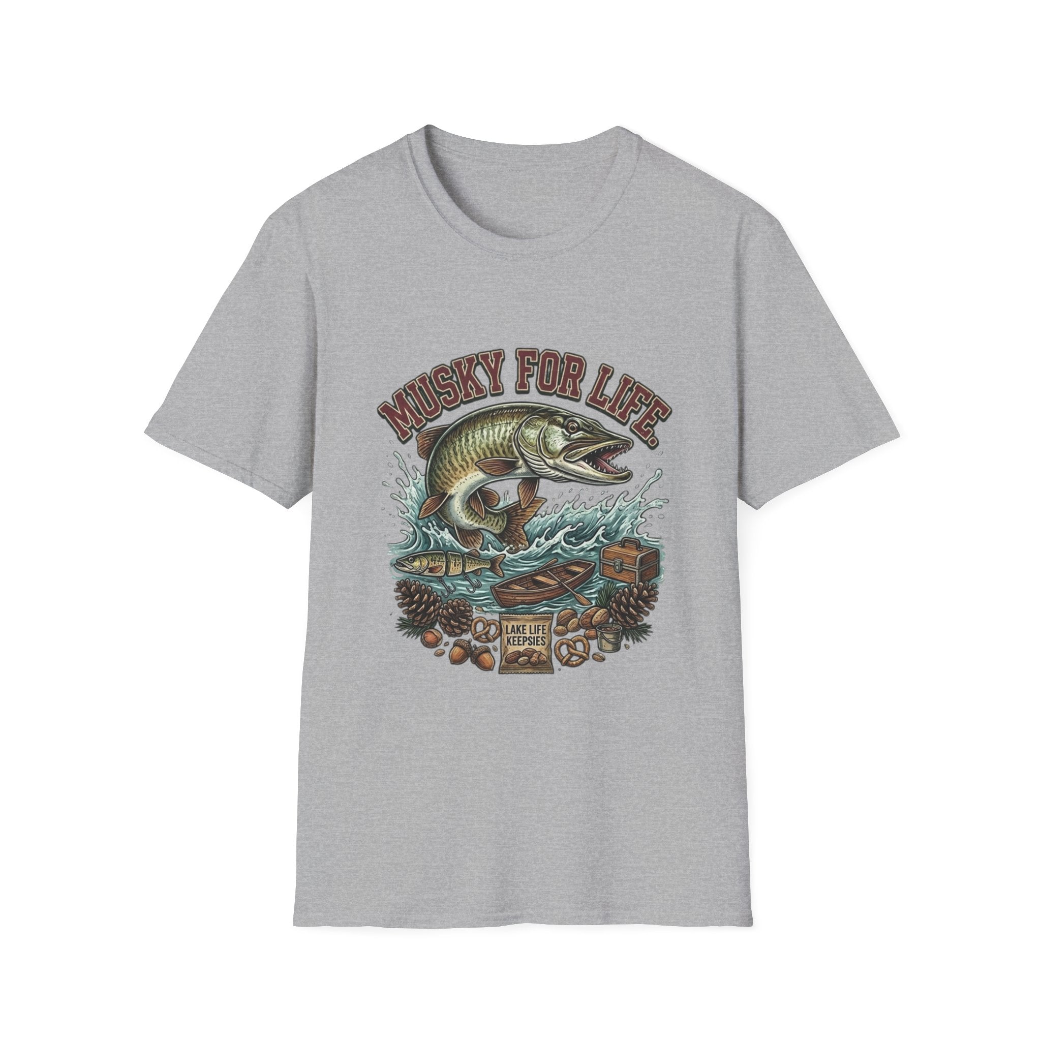 Muskie For Life Fishing T-Shirt — Vintage Musky Angler Graphic