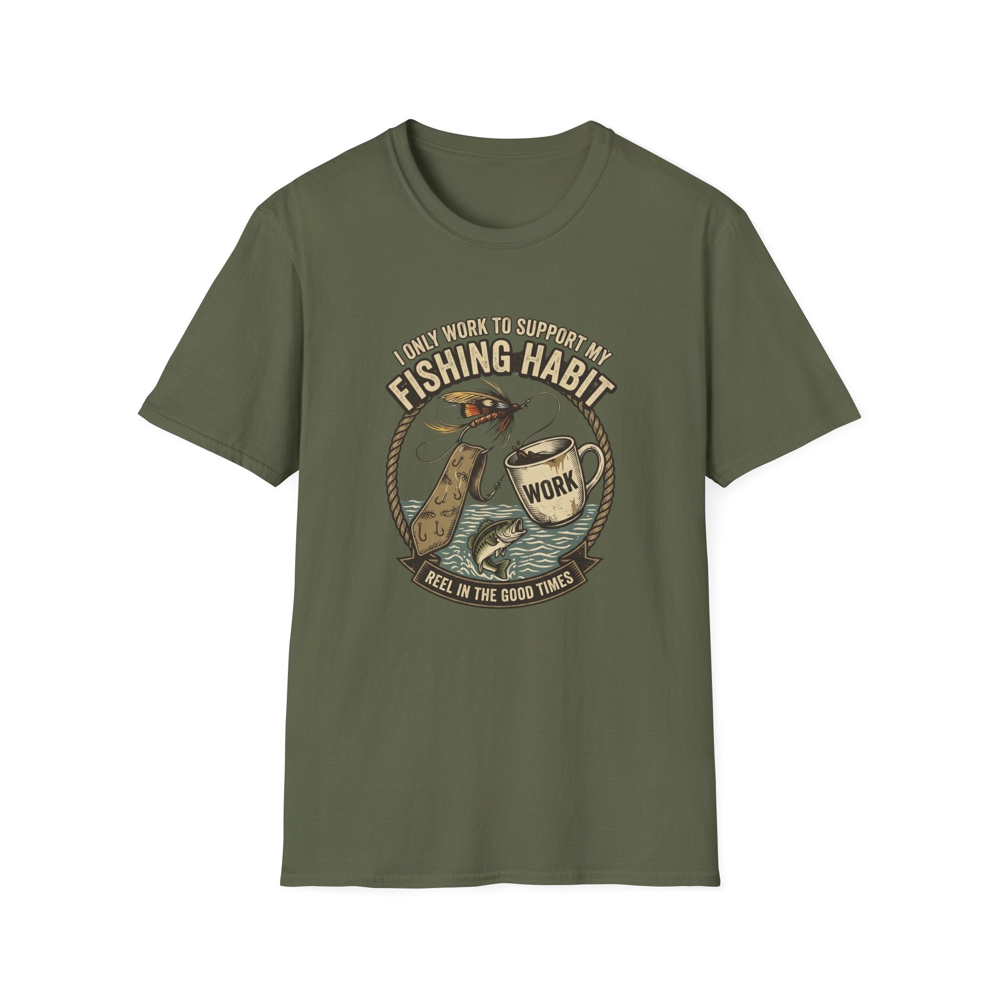 Fishing Habit Tee | Fish Mug Graphic, Reel in the Good Times T-Shirt