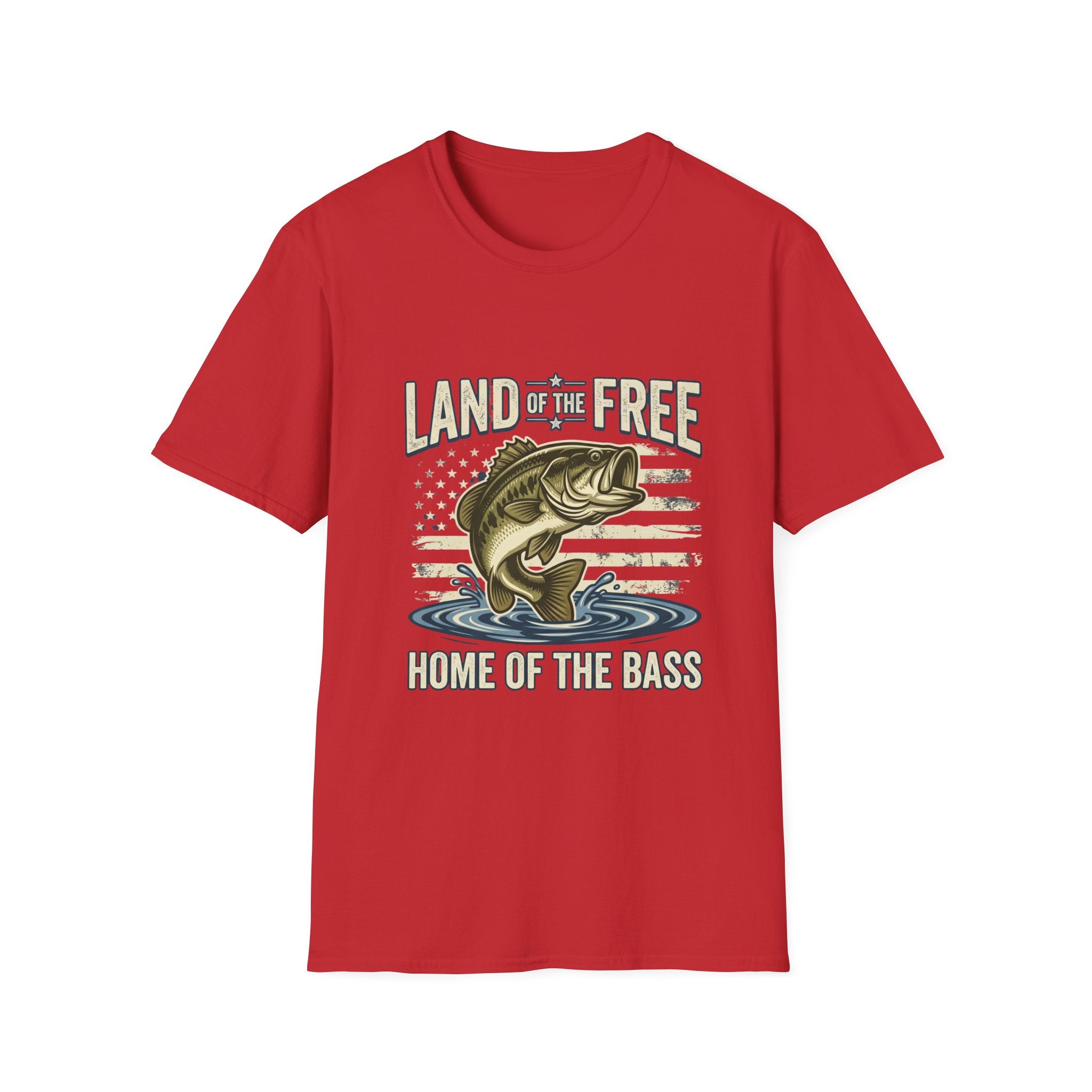 Land of the Free Home of the Bass T-Shirt | Fishing Bass Graphic Tee