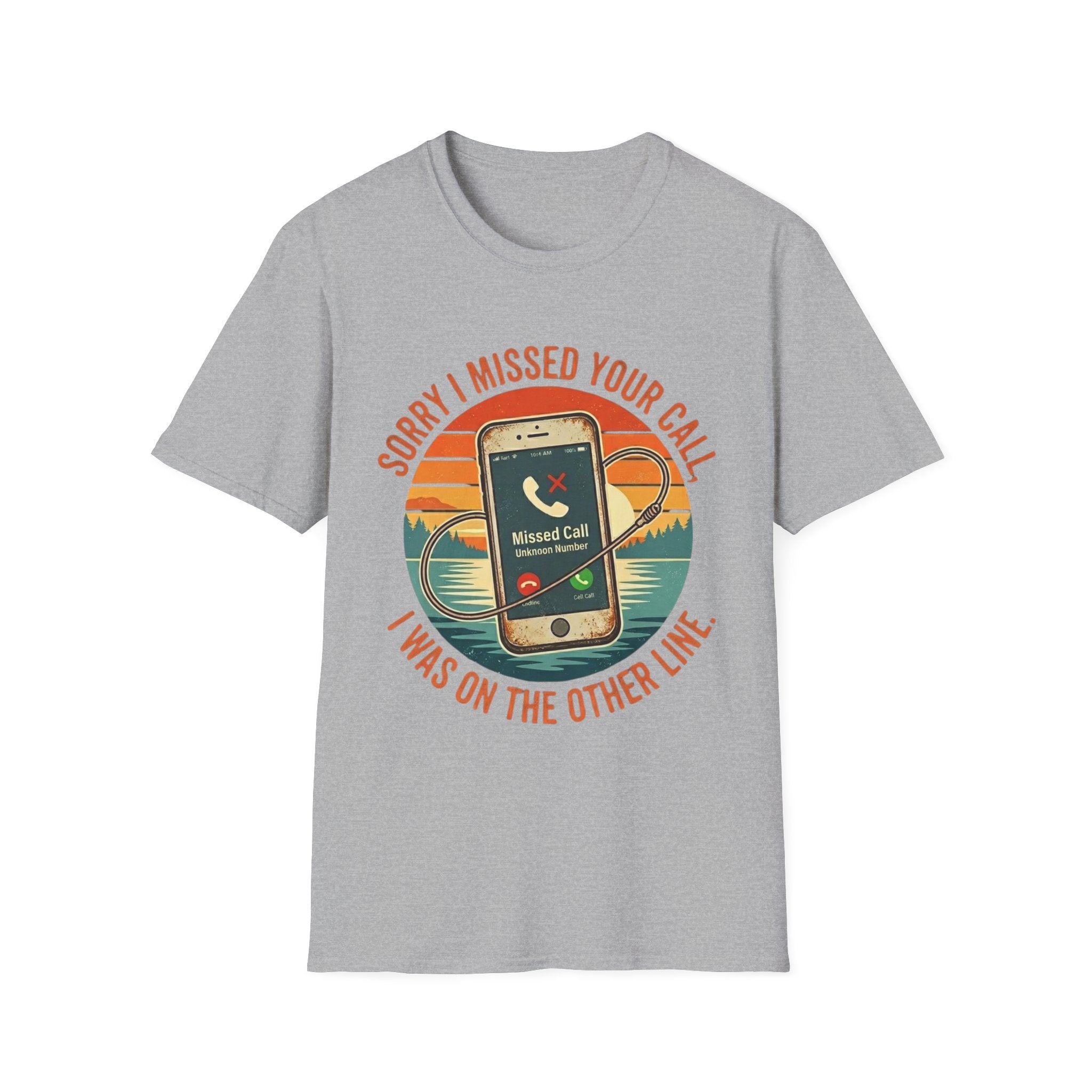 Missed Your Call Phone Graphic T-Shirt | Retro Sunset, I Was on the Other Line