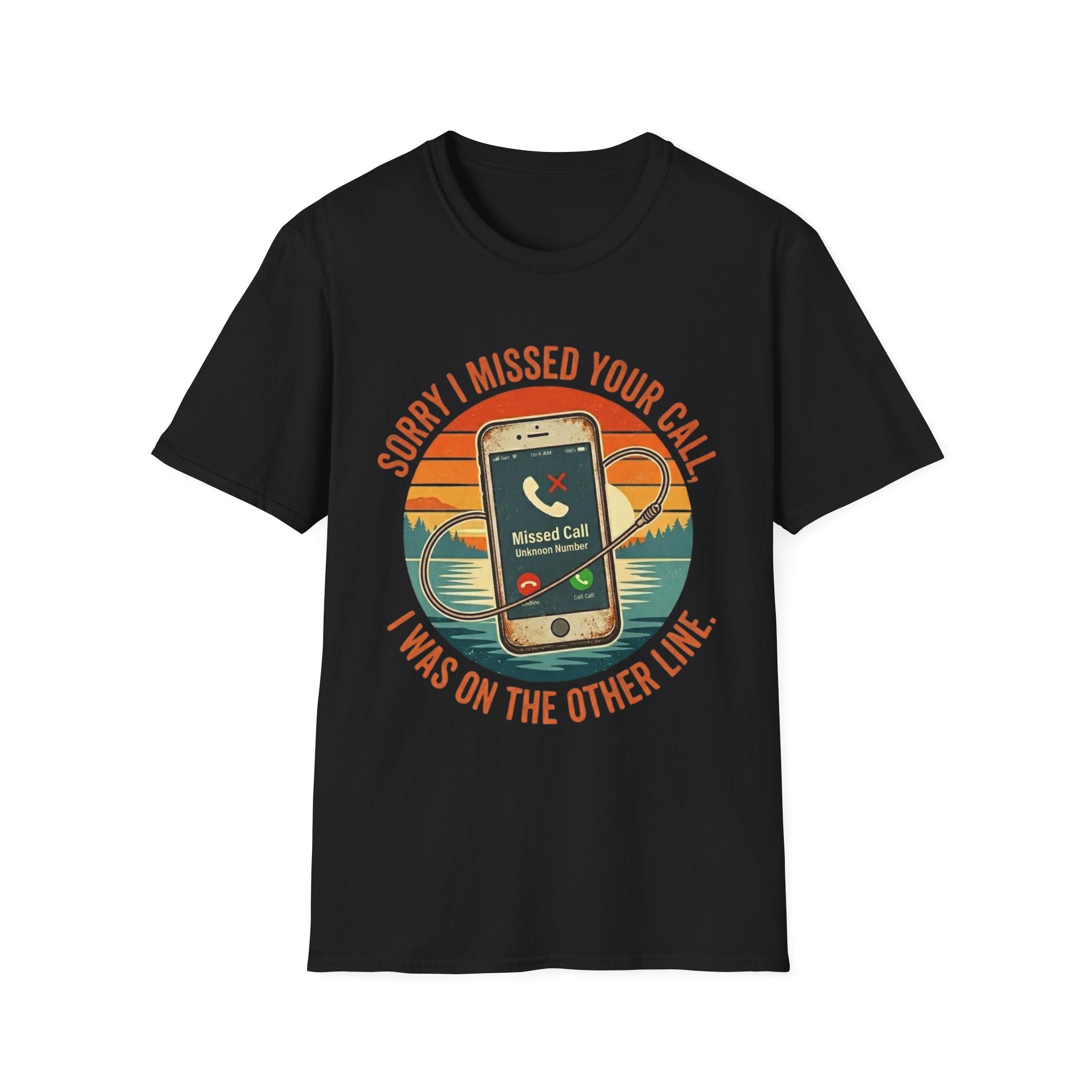 Missed Your Call Phone Graphic T-Shirt | Retro Sunset, I Was on the Other Line