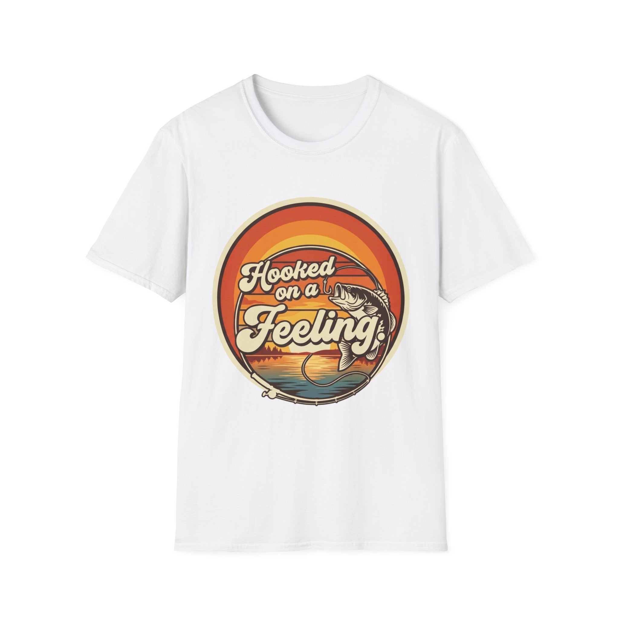 Hooked on a Feeling T-Shirt | Retro Fishing Sunset Graphic